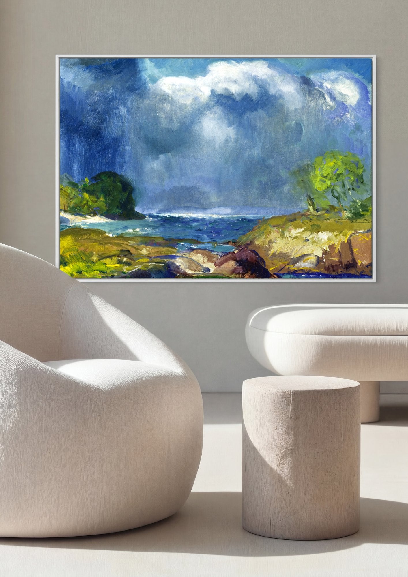 Quadro Decorativo 'Mar Tempestuoso' - George Bellows em ambiente decorado