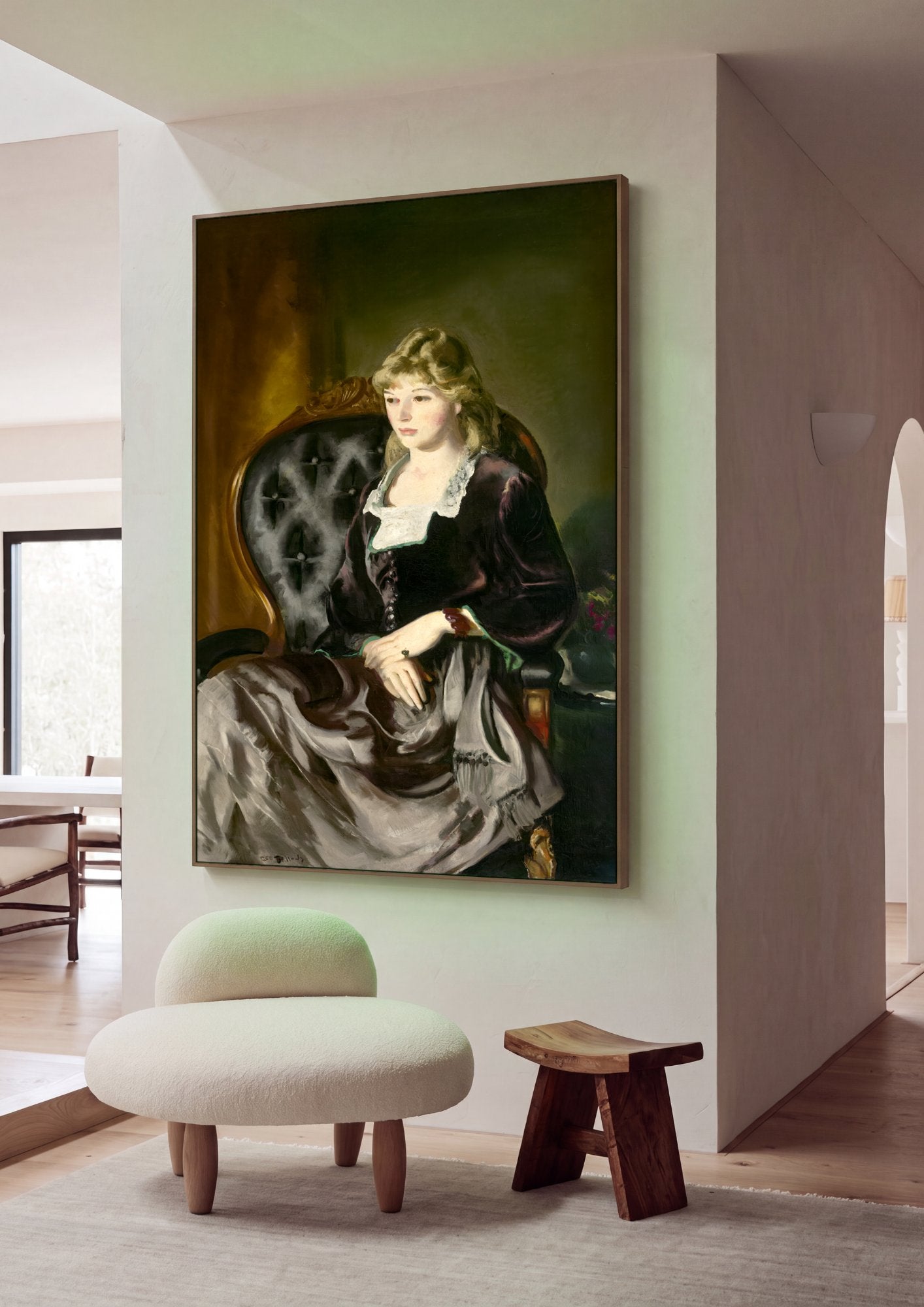 Quadro Decorativo A Dama de Preto - George Bellows em ambiente decorado