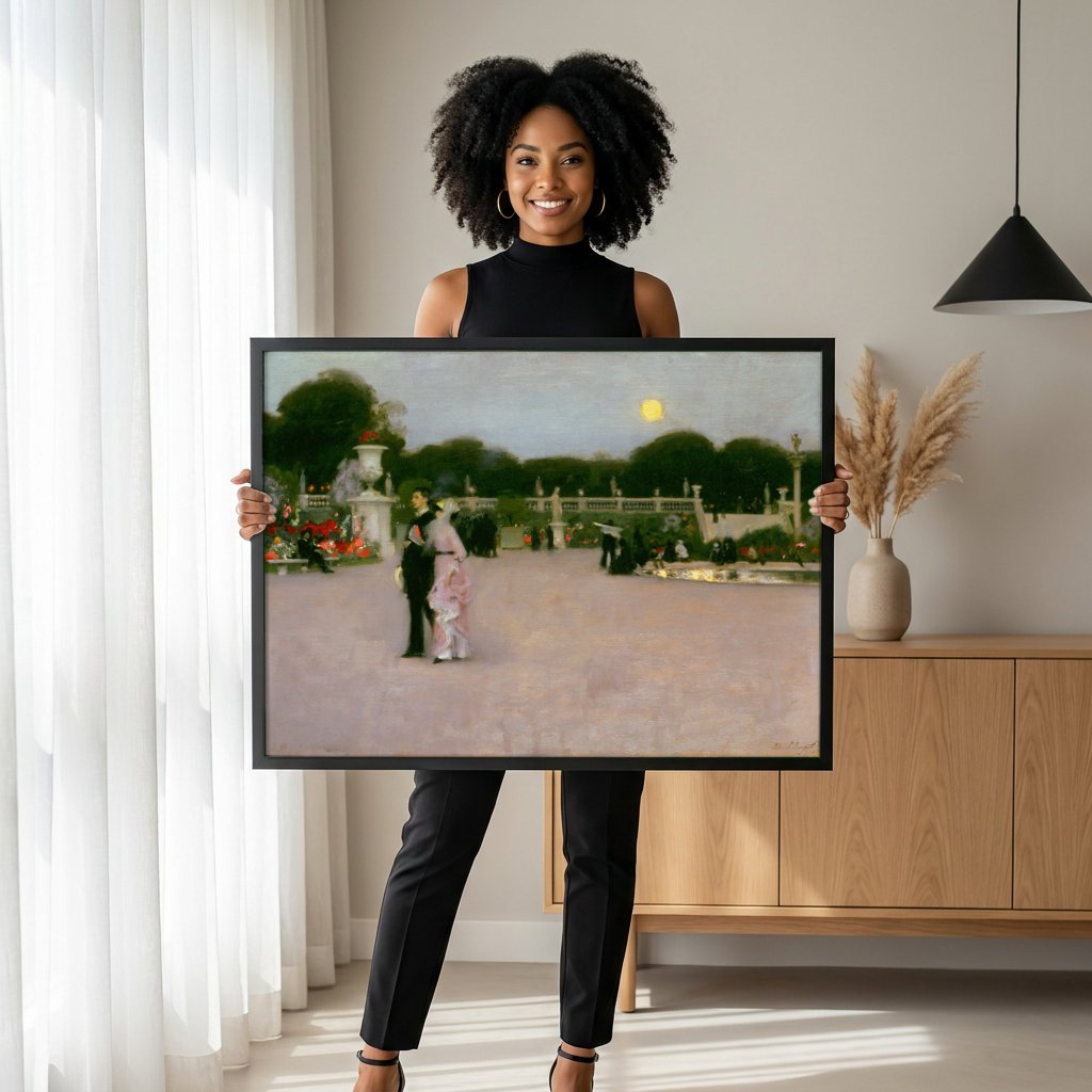Quadro Decorativo Jardins de Luxemburgo - John Singer Sargent com modelo em ambiente