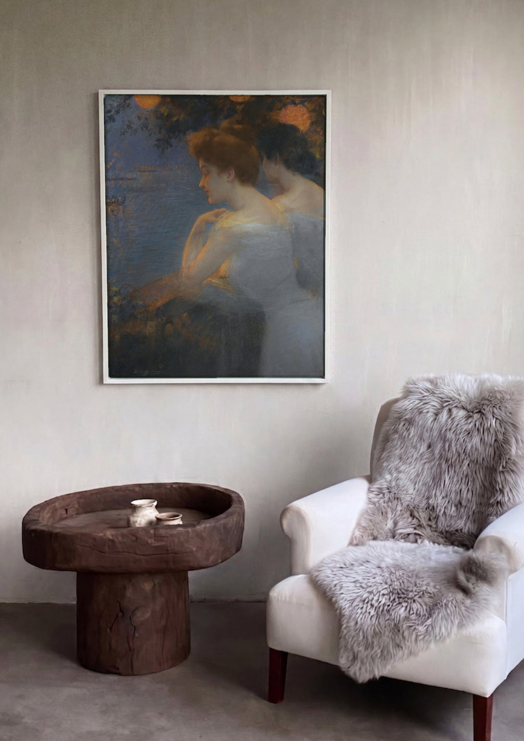Quadro Decorativo Mulheres à Beira do Rio - Delphin Enjolras em ambiente decorado