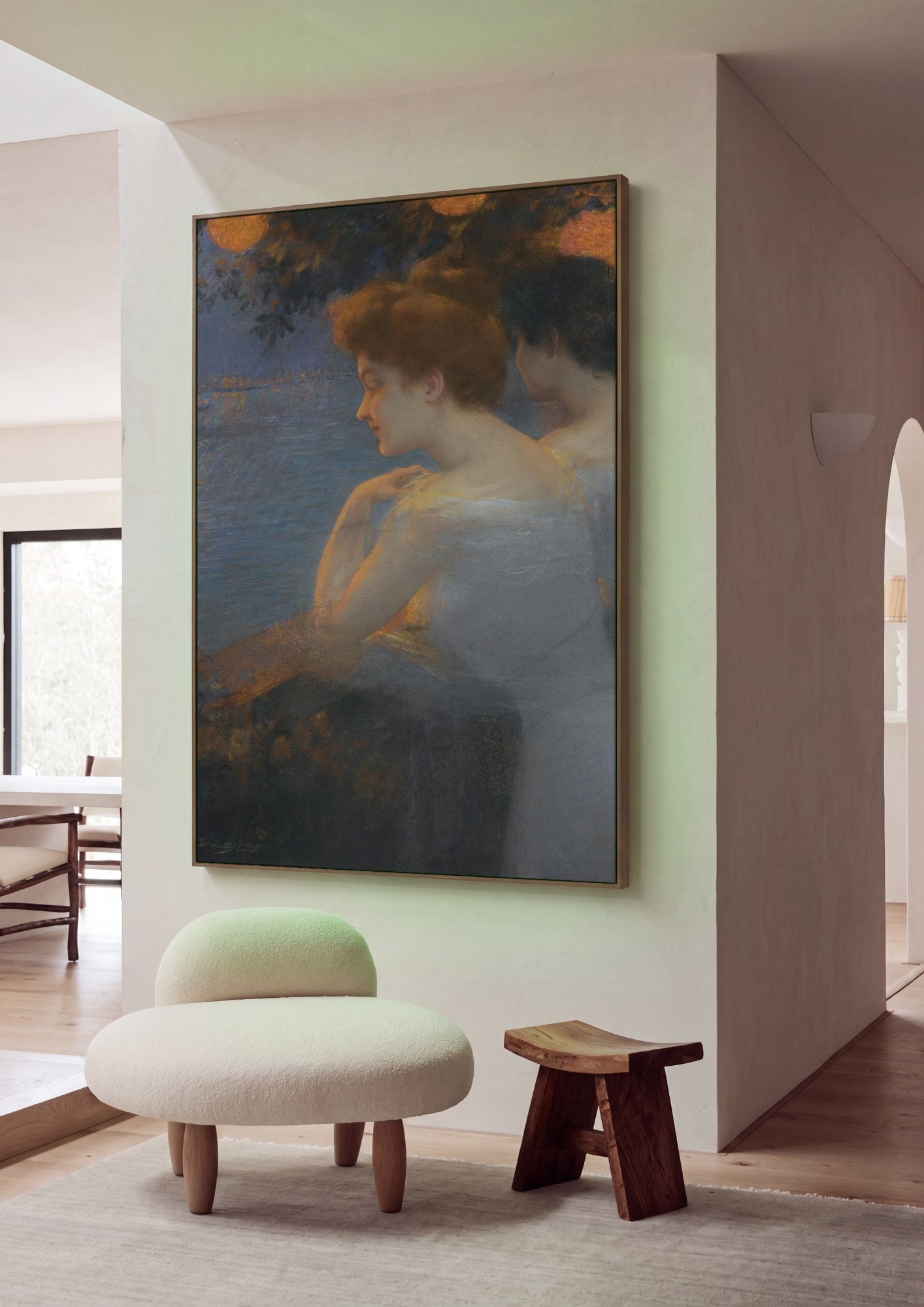 Quadro Decorativo Mulheres à Beira do Rio - Delphin Enjolras em ambiente decorado