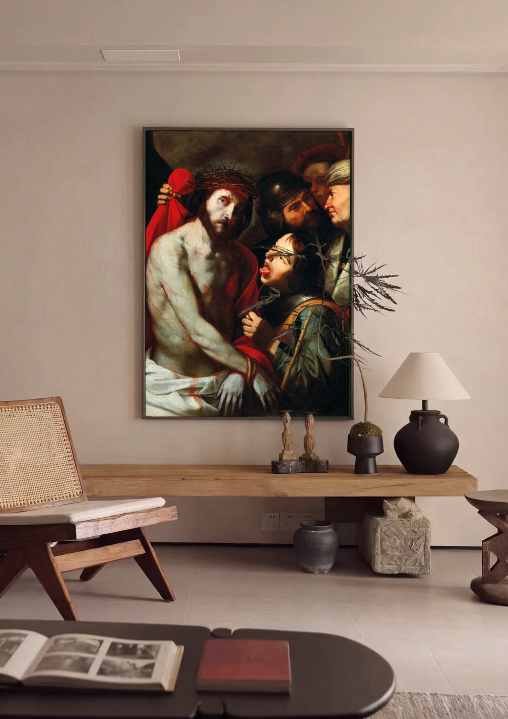 Quadro Decorativo Ecce Homo - Jusepe de Ribera em ambiente decorado
