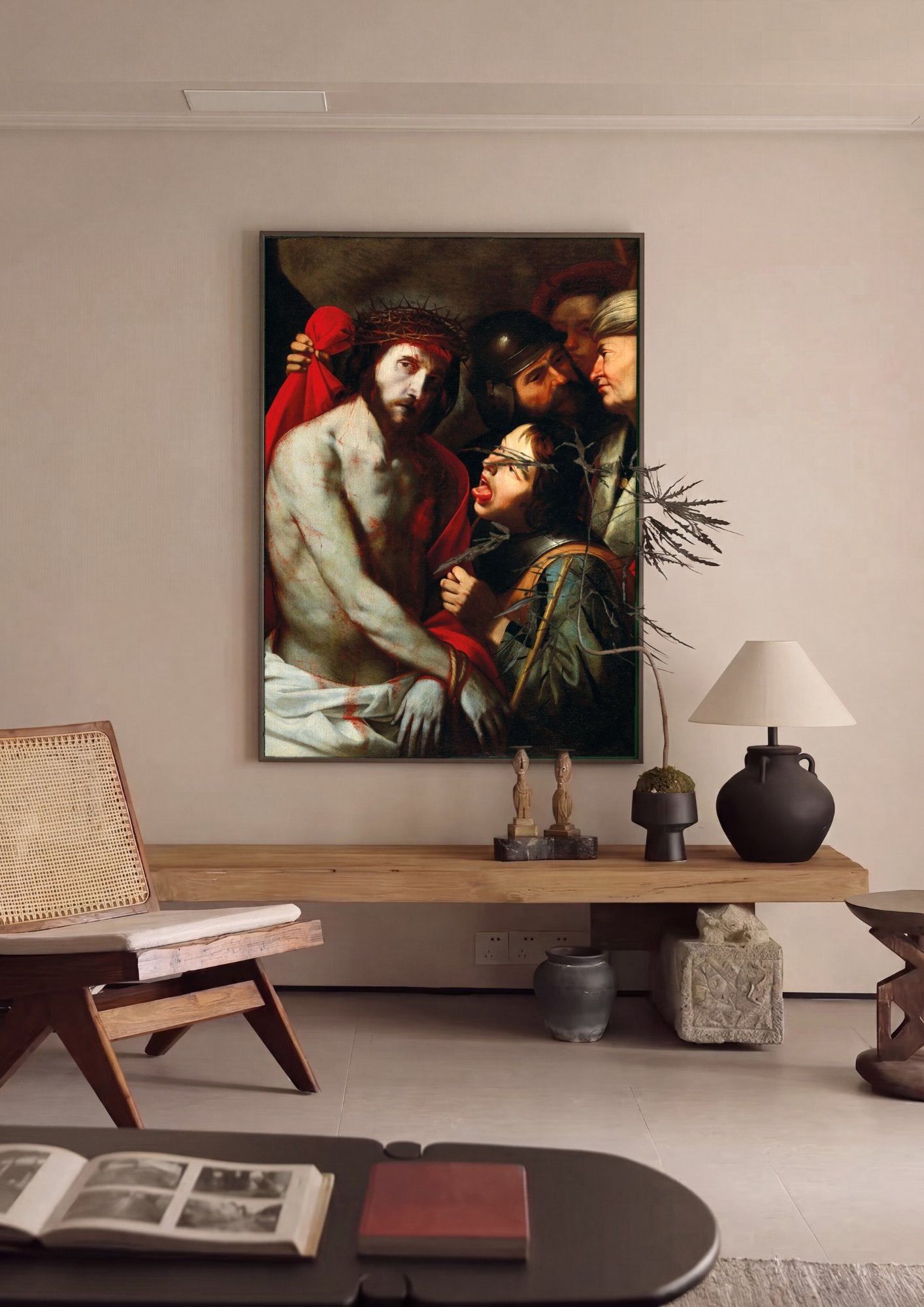 Quadro Decorativo Ecce Homo - Jusepe de Ribera em ambiente decorado