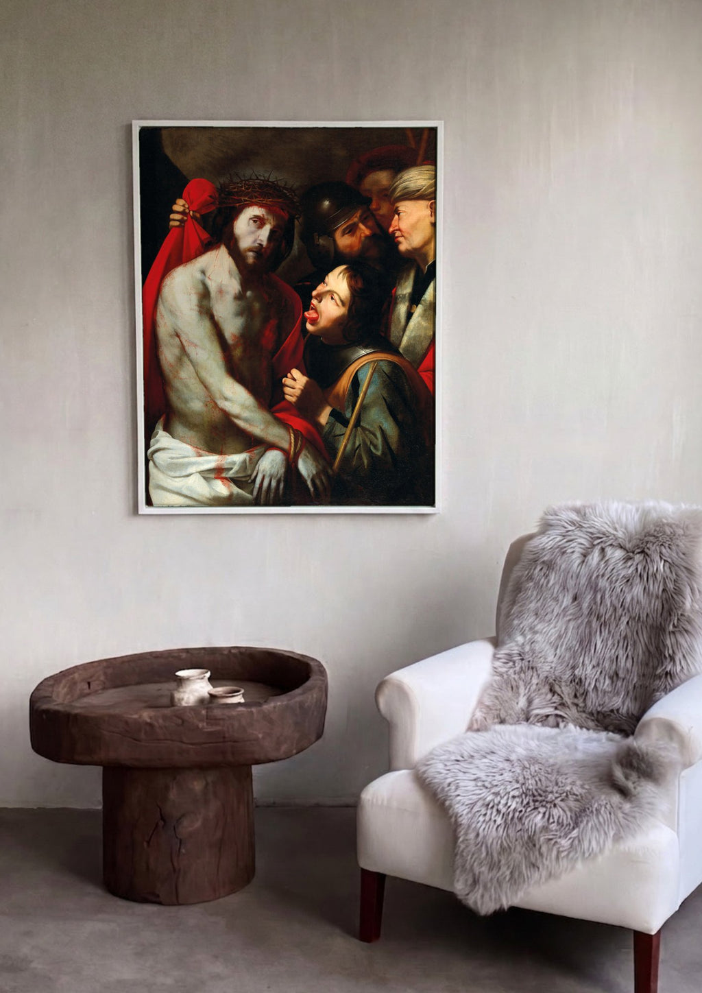 Quadro Decorativo Ecce Homo - Jusepe de Ribera em ambiente decorado