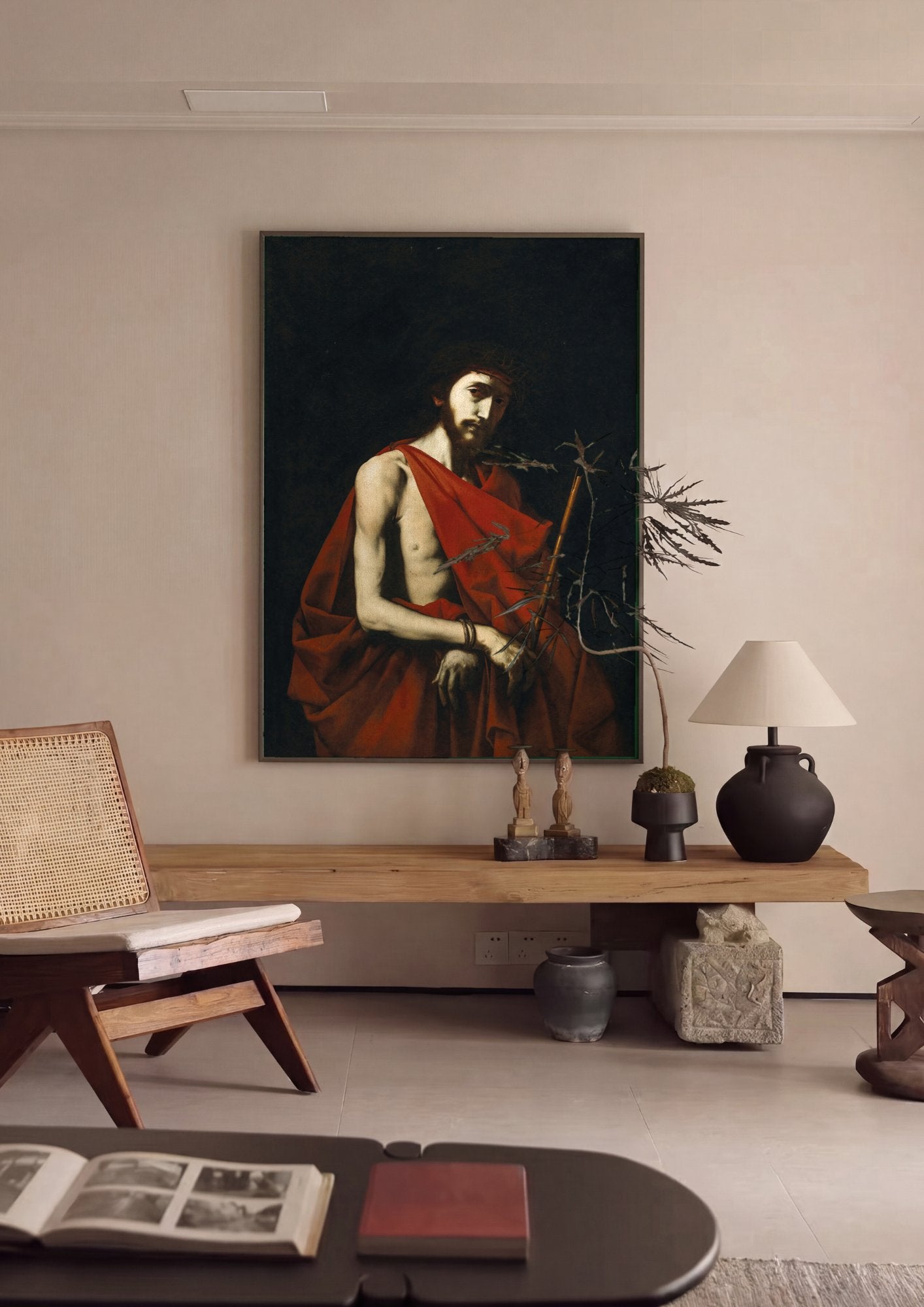 Quadro Decorativo Ecce Homo - Jusepe de Ribera em ambiente decorado