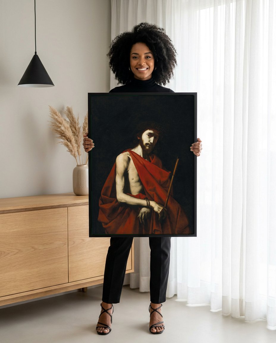 Quadro Decorativo Ecce Homo - Jusepe de Ribera com modelo em ambiente