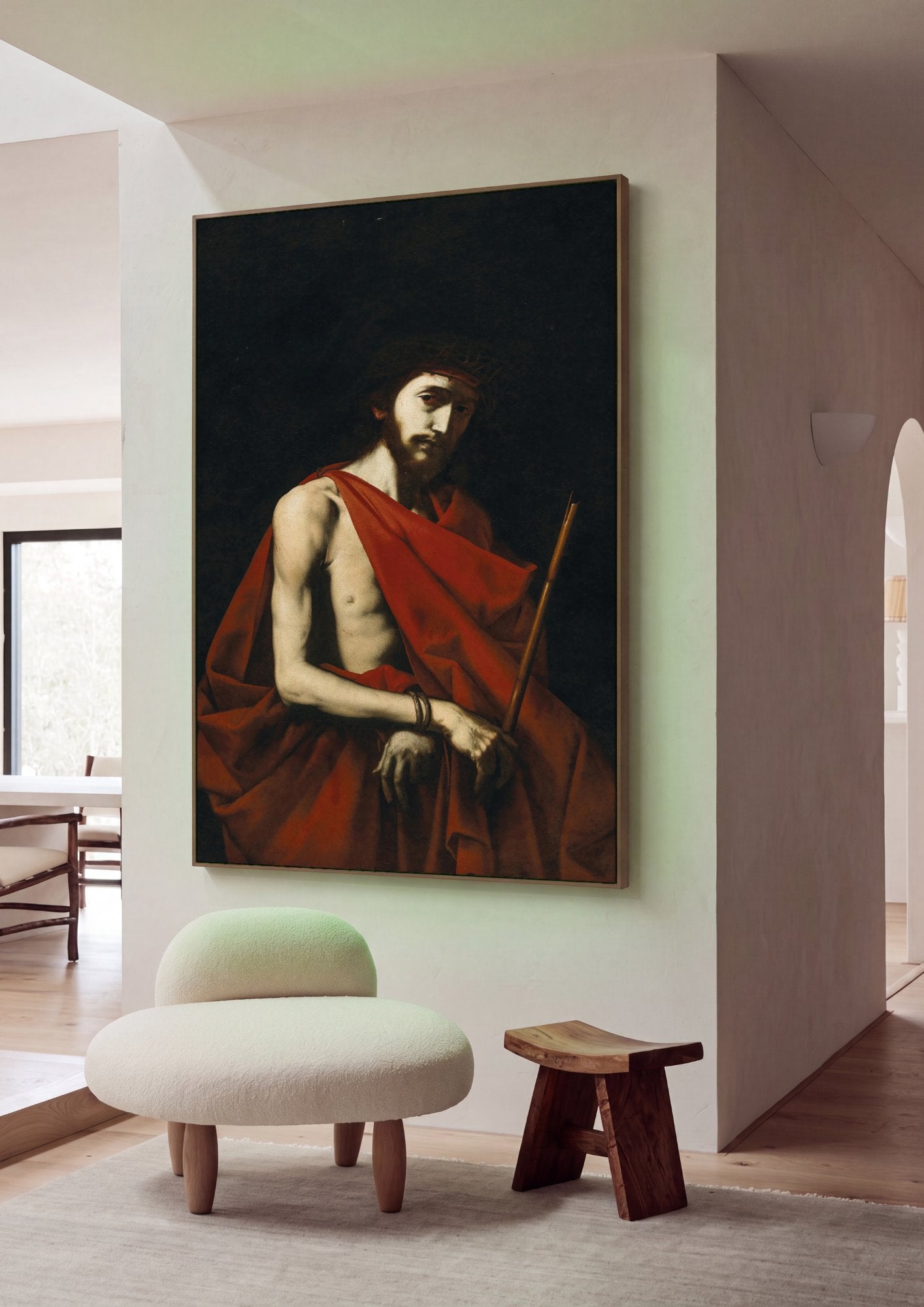 Quadro Decorativo Ecce Homo - Jusepe de Ribera em ambiente decorado