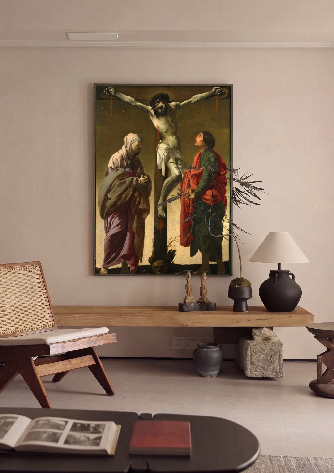 Quadro Decorativo A Crucificação - Hendrick ter Brugghen em ambiente decorado