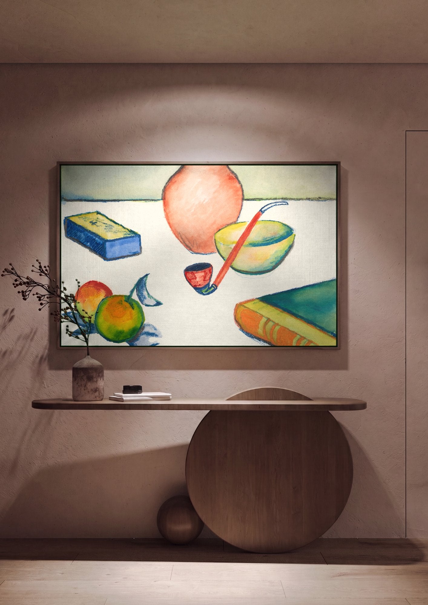 Quadro Decorativo Natureza-Morta Colorida - August Macke em ambiente decorado