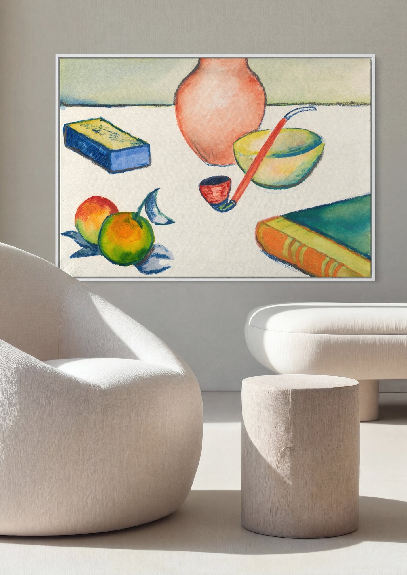 Quadro Decorativo Natureza-Morta Colorida - August Macke em ambiente decorado