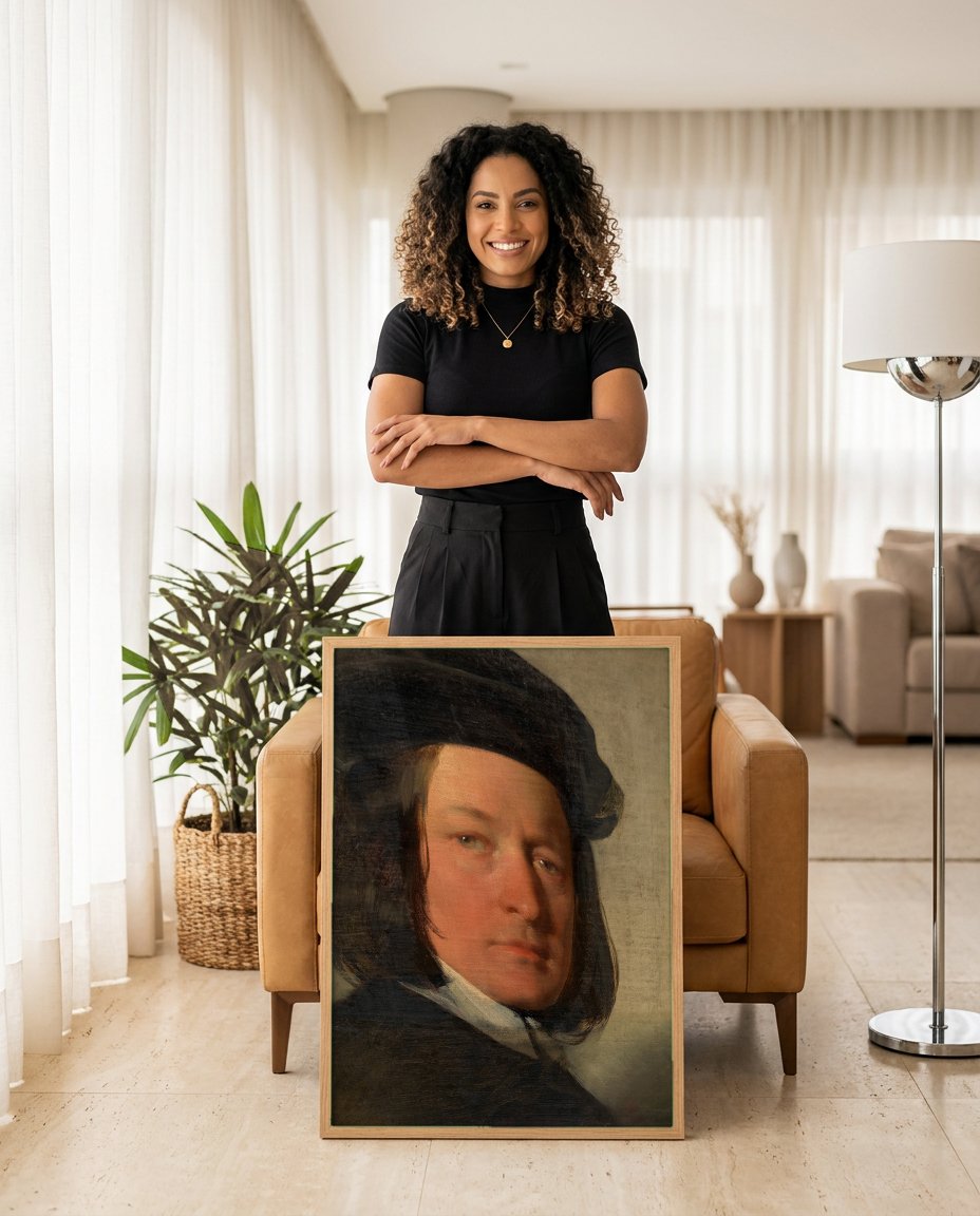 Quadro Decorativo Retrato Masculino - Friedrich Von Amerling com modelo em ambiente