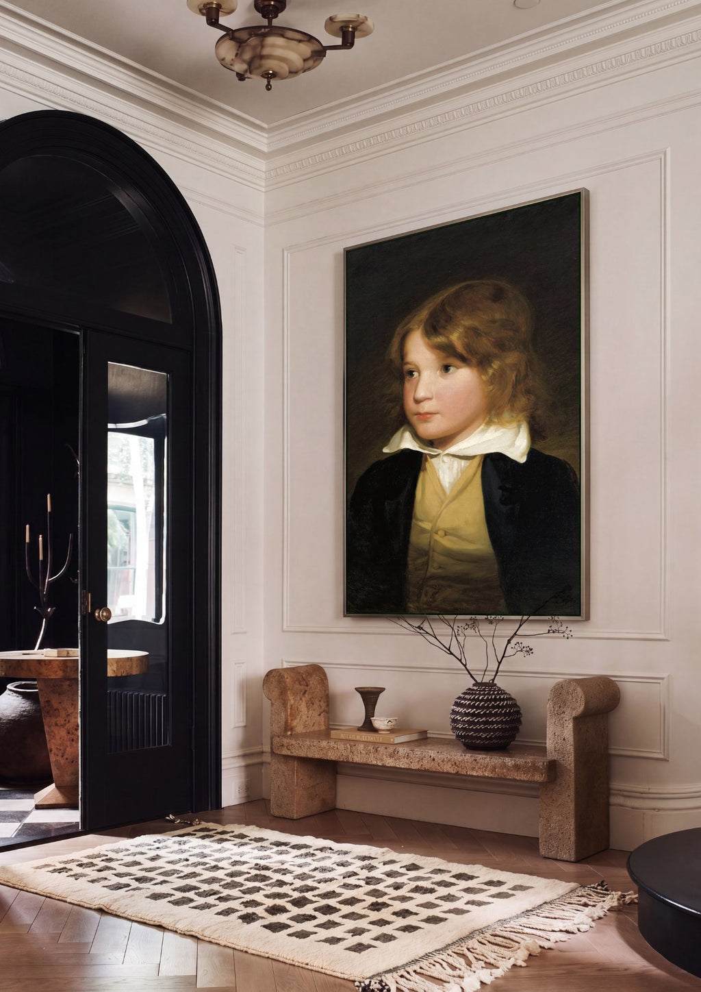 Quadro Decorativo Retrato de Menino - Friedrich von Amerling em ambiente decorado