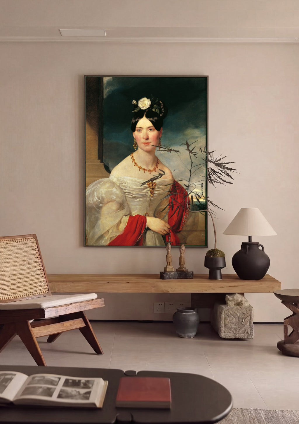 Quadro Decorativo Retrato de Mulher - Friedrich von Amerling em ambiente decorado