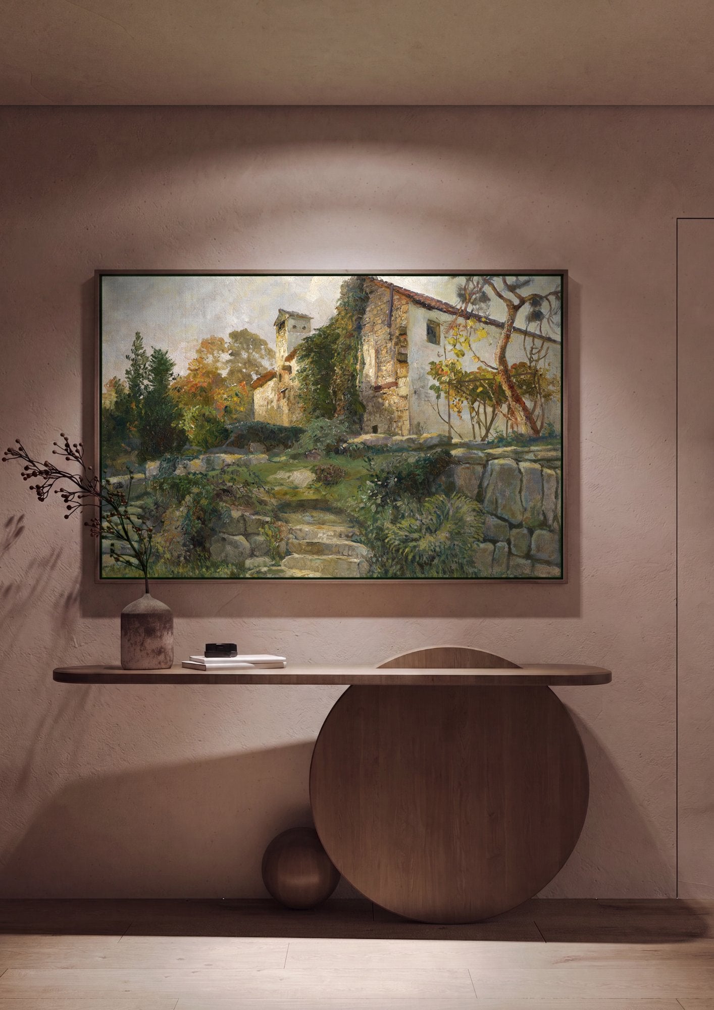 Quadro Decorativo A Casa na Colina - Marie Egner em ambiente decorado