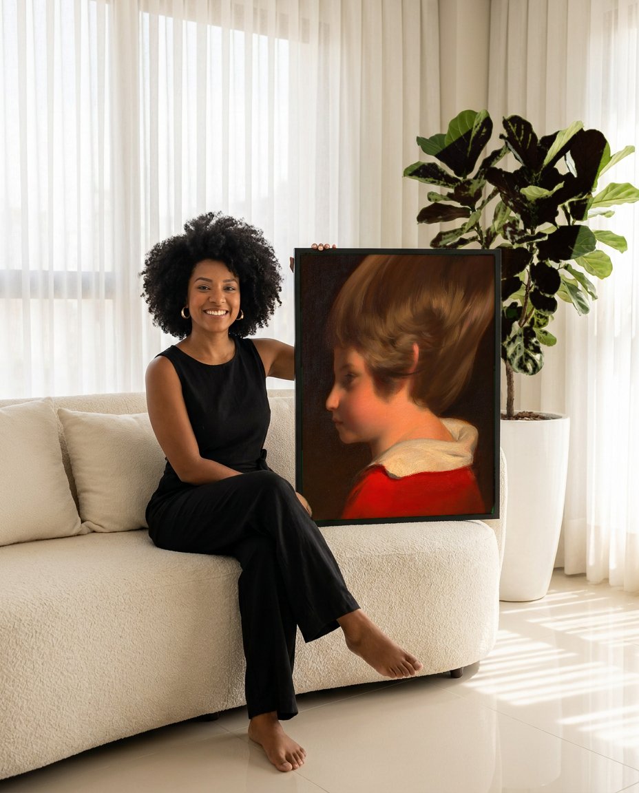 Quadro Decorativo Retrato de Menino - Friedrich Von Amerling com modelo em ambiente
