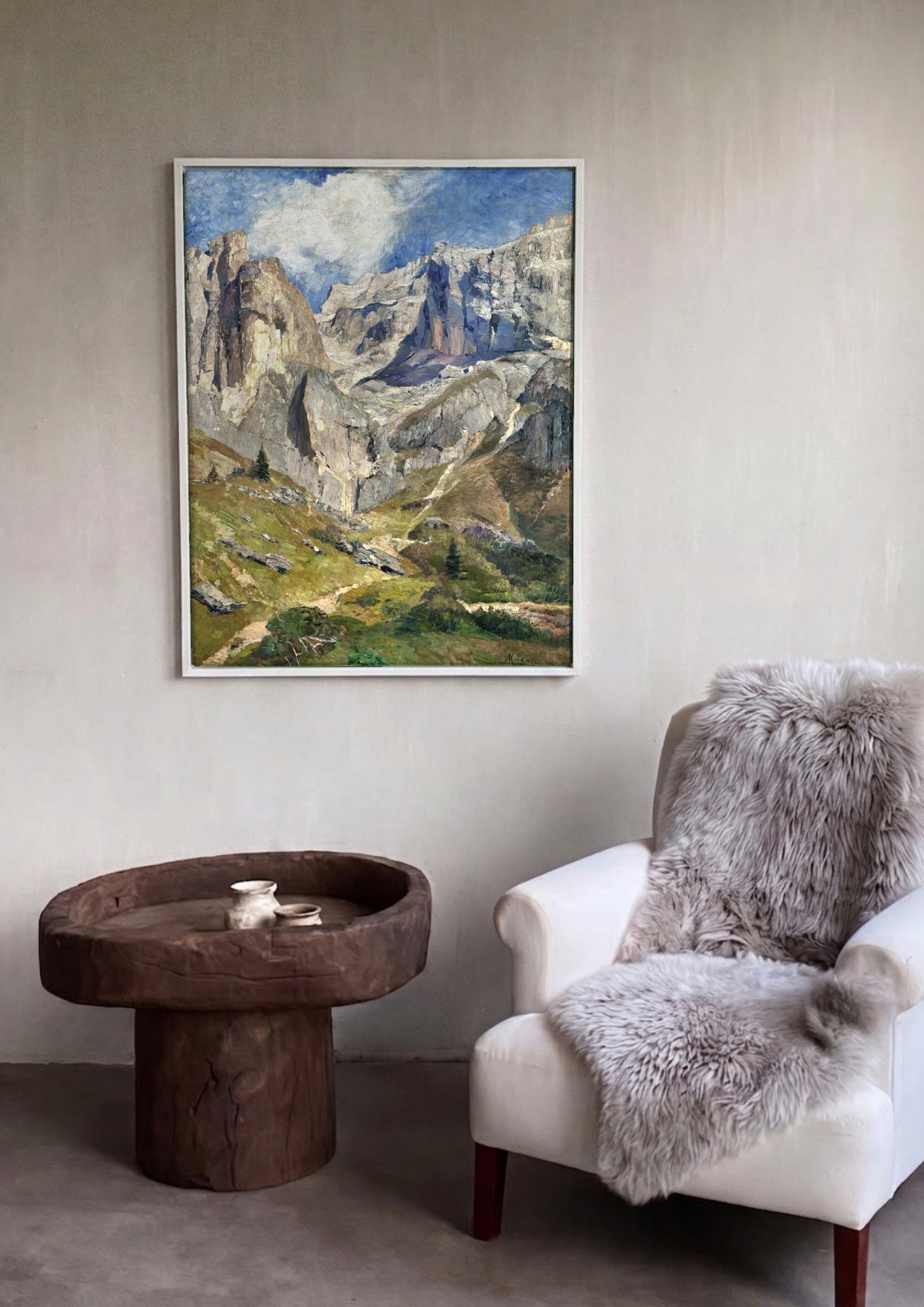 Quadro Decorativo Paisagem Alpina - Marie Egner em ambiente decorado