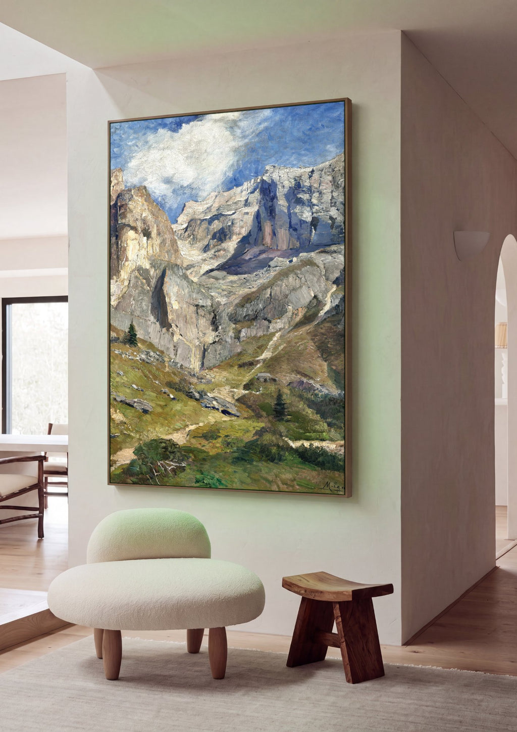 Quadro Decorativo Paisagem Alpina - Marie Egner em ambiente decorado