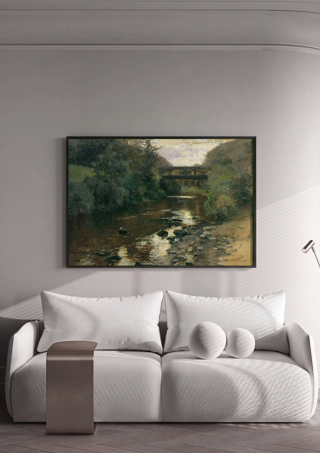 Quadro Decorativo Rio na Floresta - Marie Egner em ambiente decorado