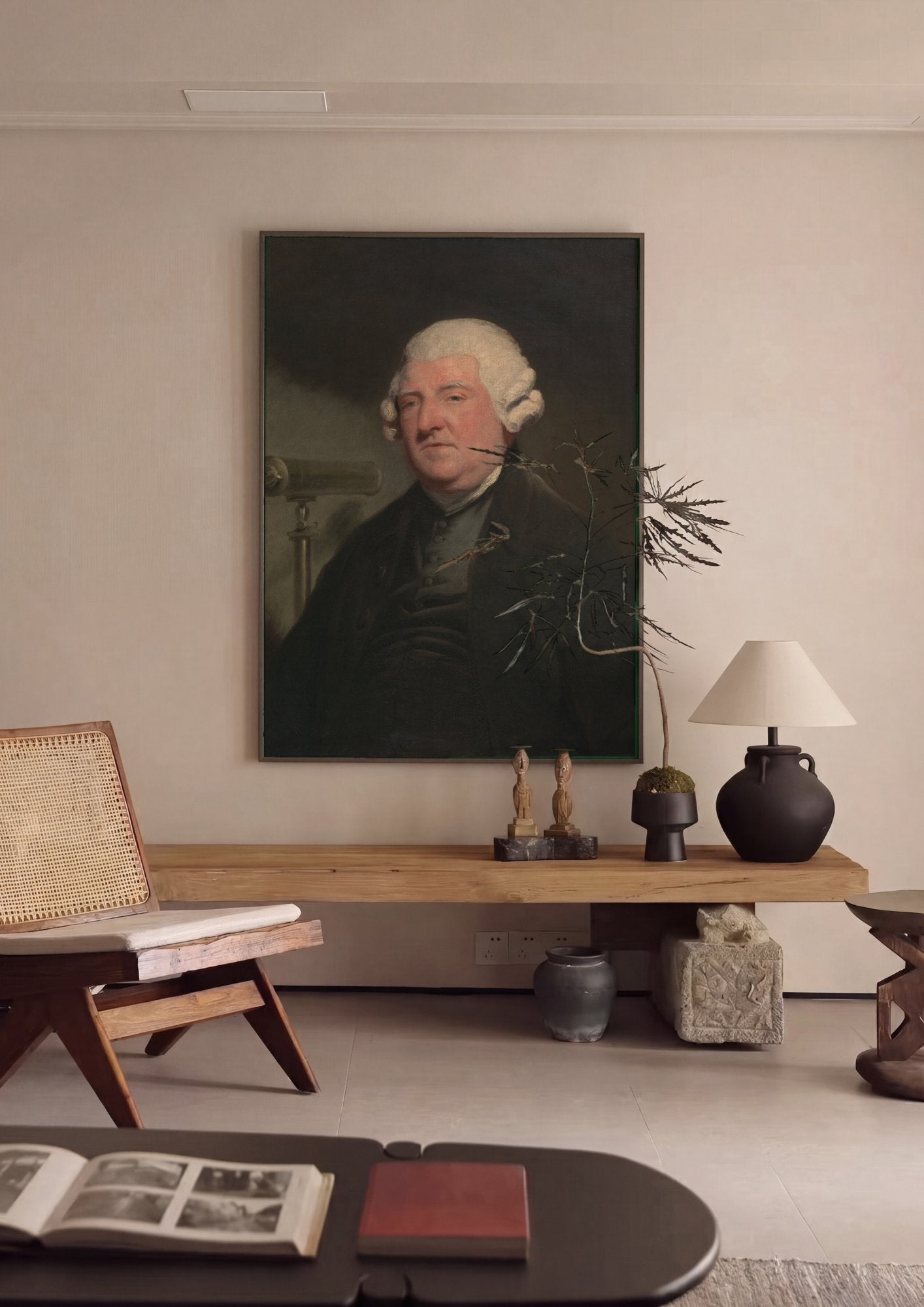 Quadro Decorativo Retrato de Joseph Priestley - John Hoppner em ambiente decorado