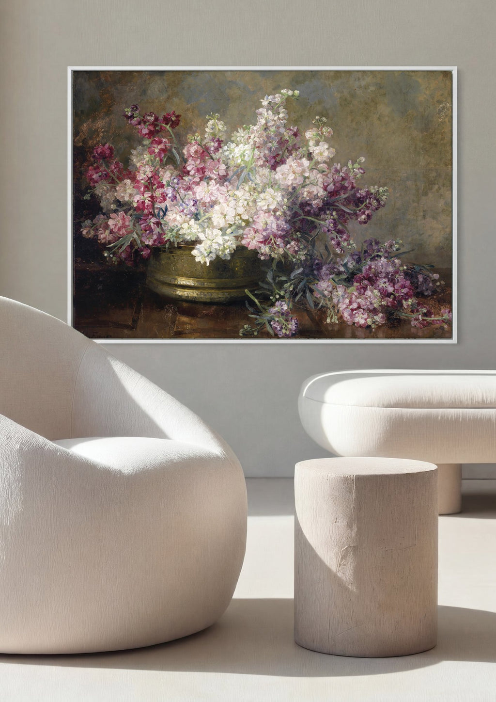 Quadro Decorativo Cesto de Flores - Marie Egner em ambiente decorado