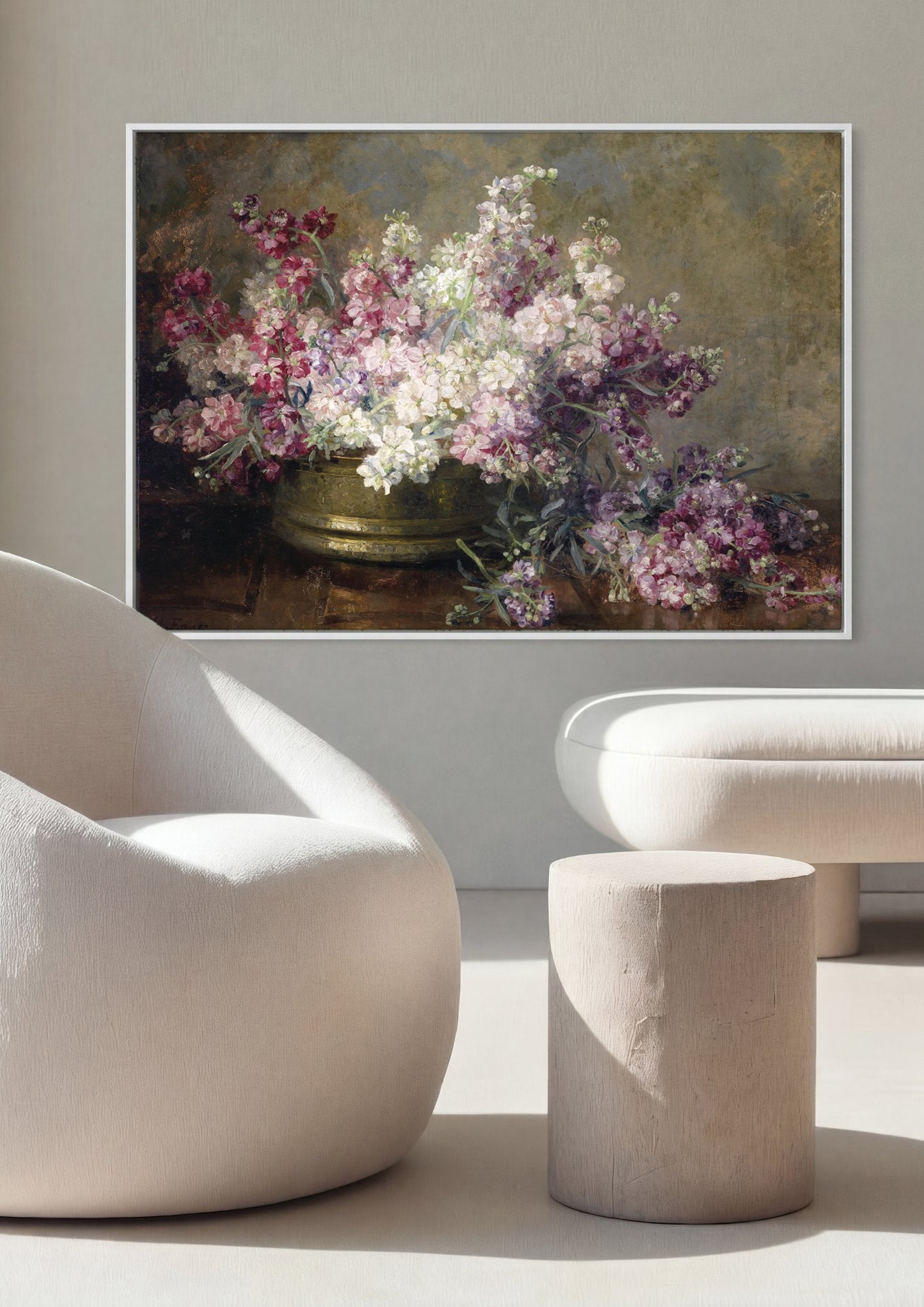 Quadro Decorativo Cesto de Flores - Marie Egner em ambiente decorado