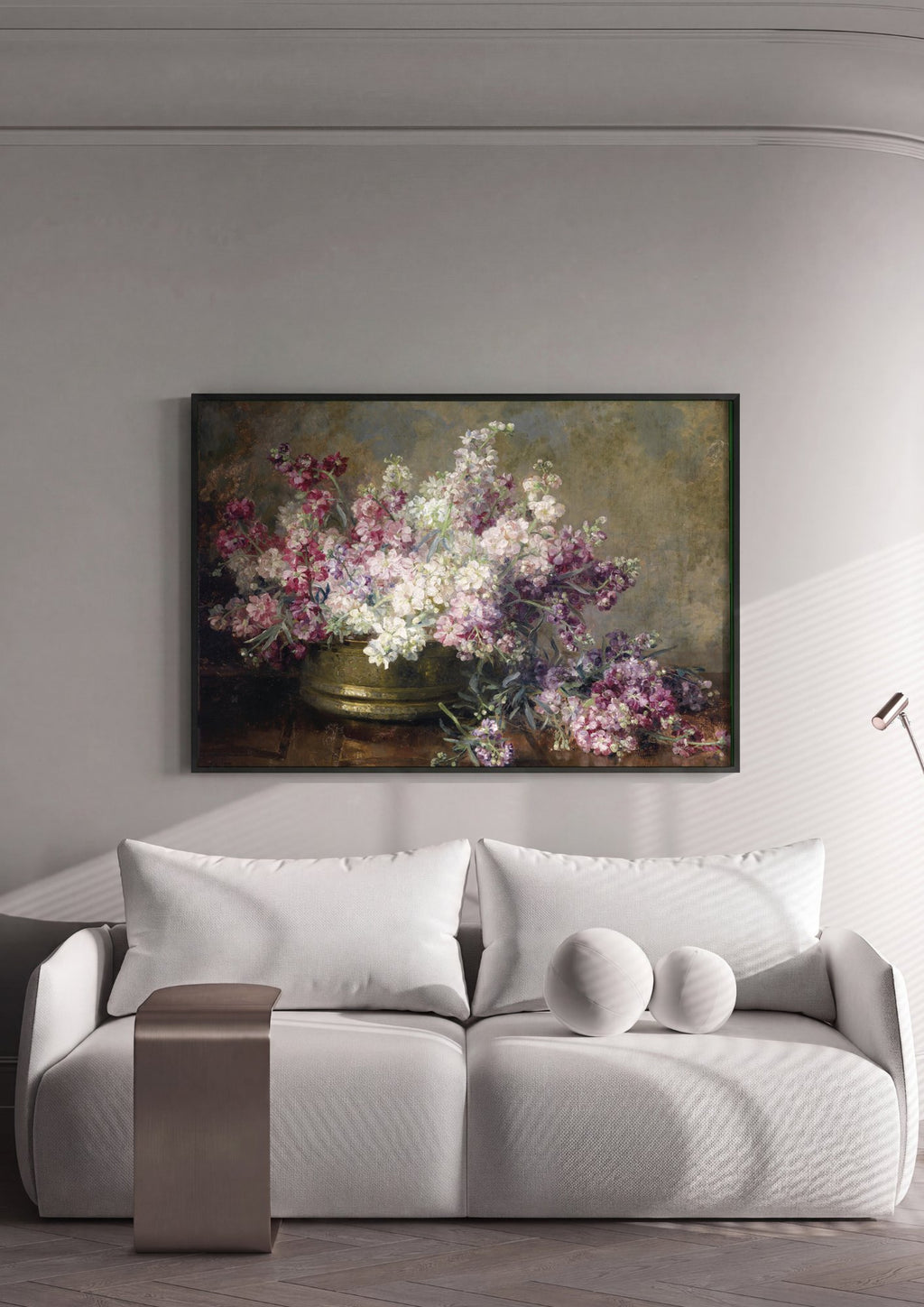 Quadro Decorativo Cesto de Flores - Marie Egner em ambiente decorado