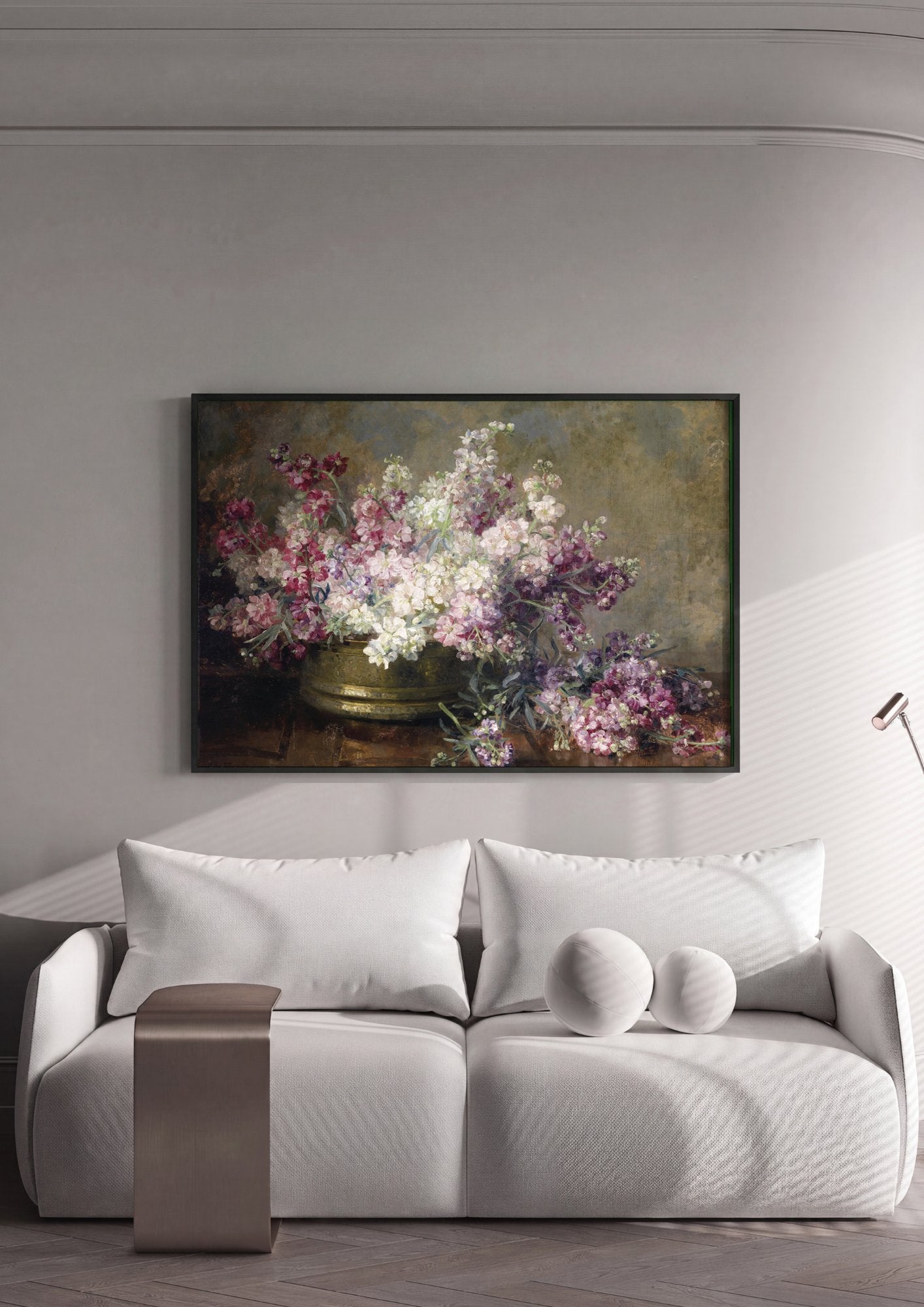 Quadro Decorativo Cesto de Flores - Marie Egner em ambiente decorado