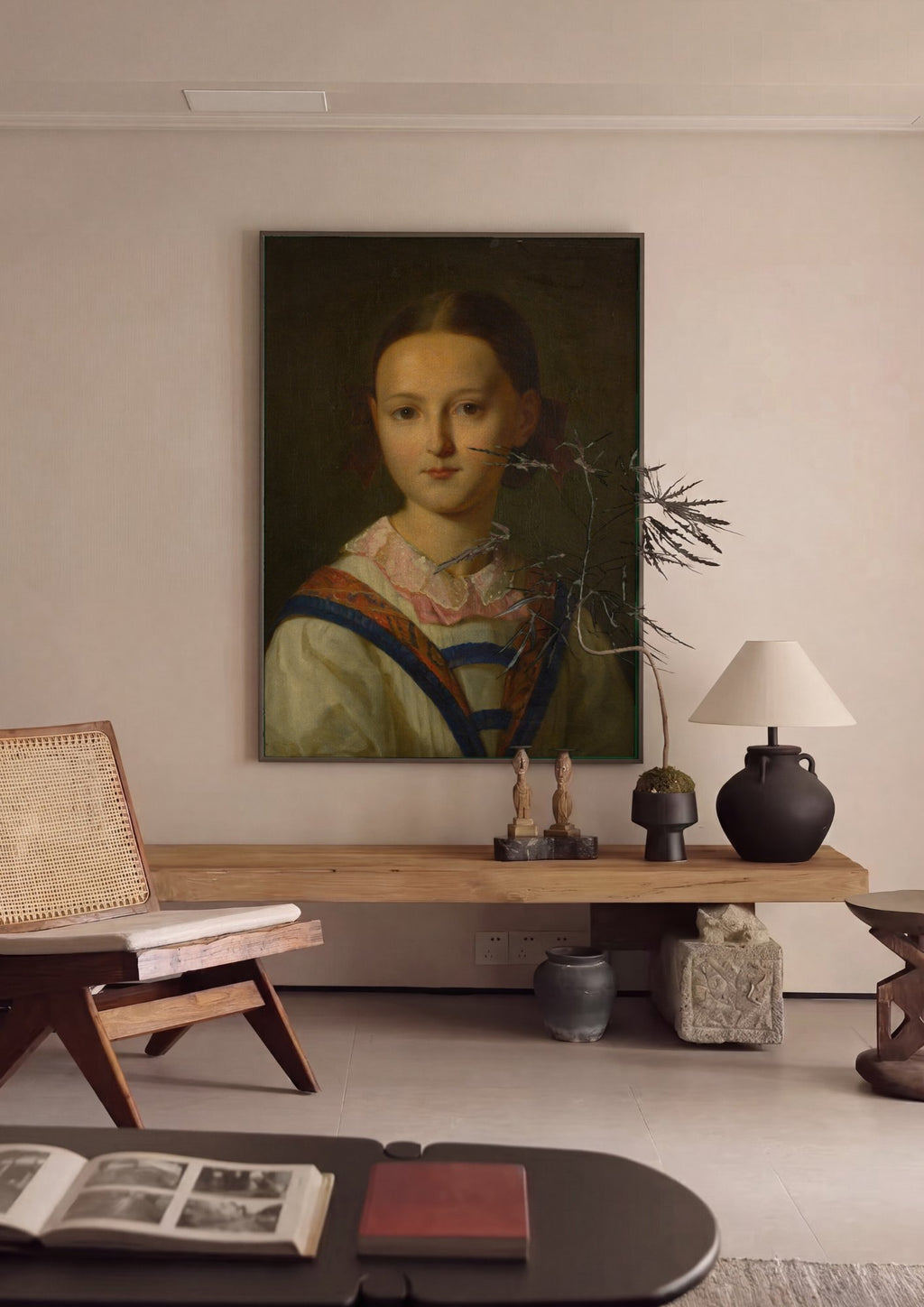 Quadro Decorativo Retrato de Menina - Friedrich von Amerling em ambiente decorado