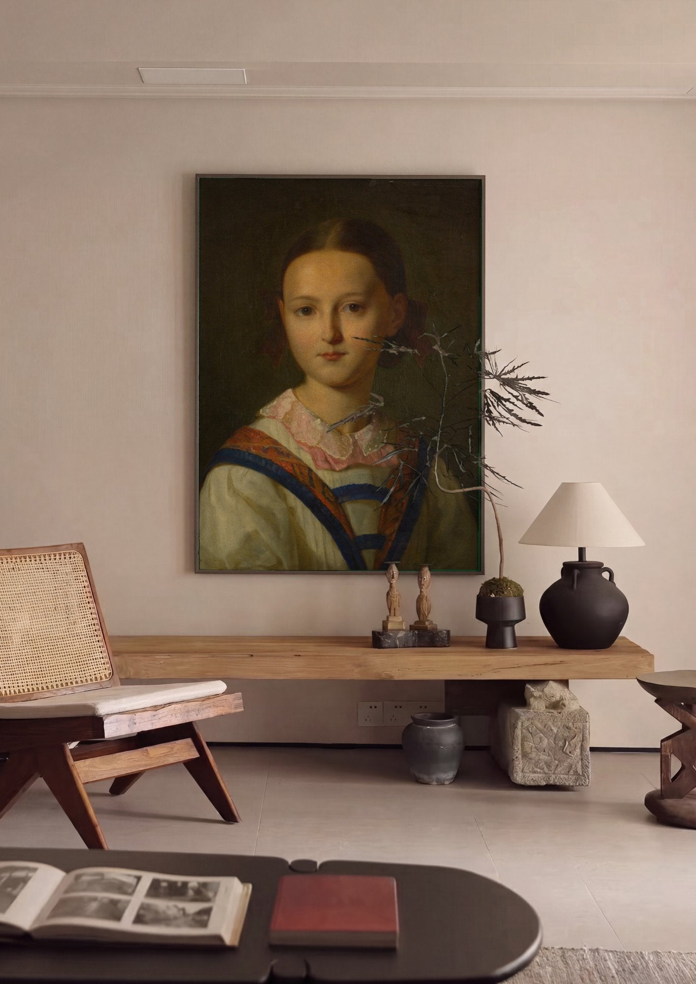 Quadro Decorativo Retrato de Menina - Friedrich von Amerling em ambiente decorado