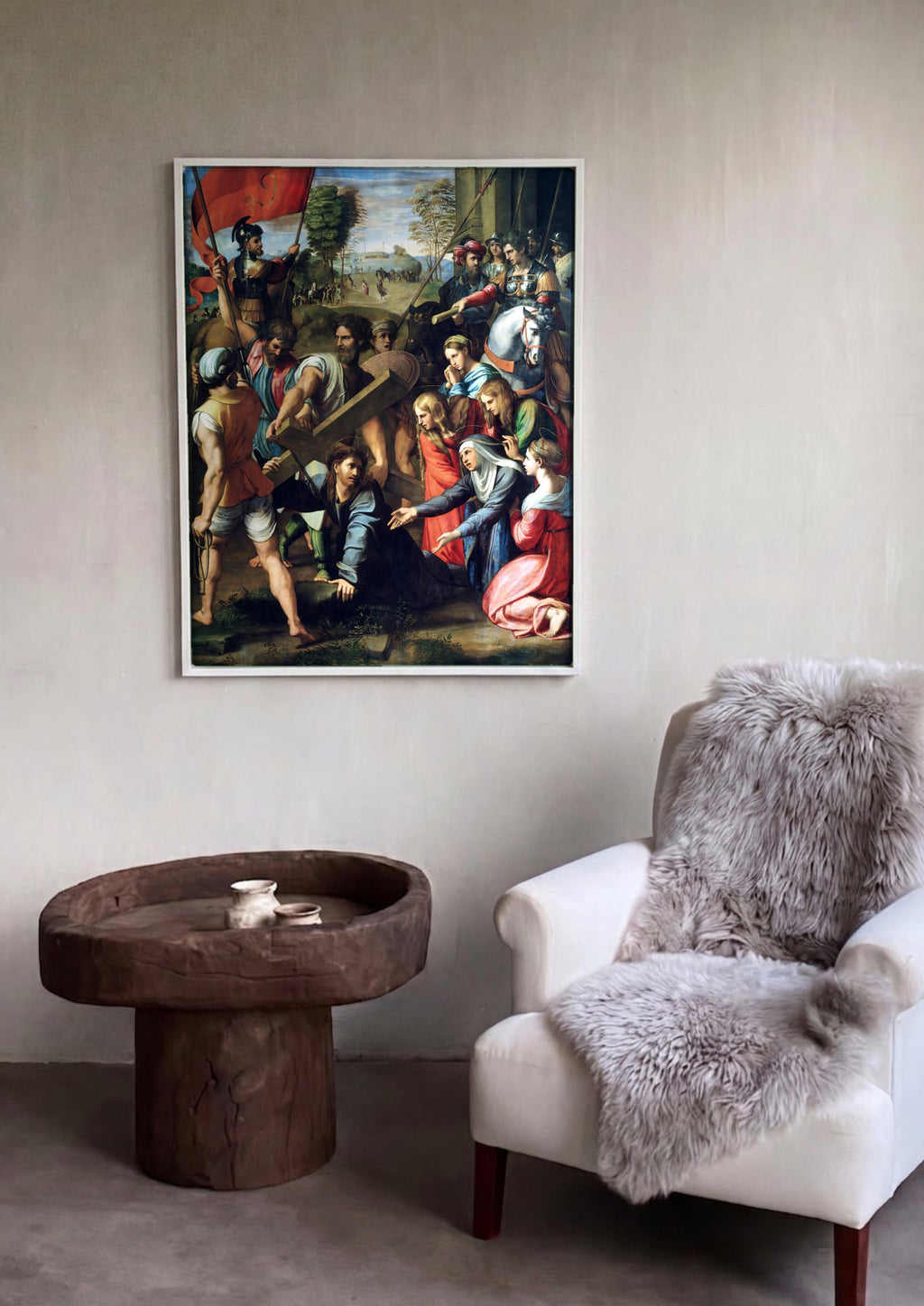Quadro Decorativo A Caminho do Calvário - Rafael em ambiente decorado