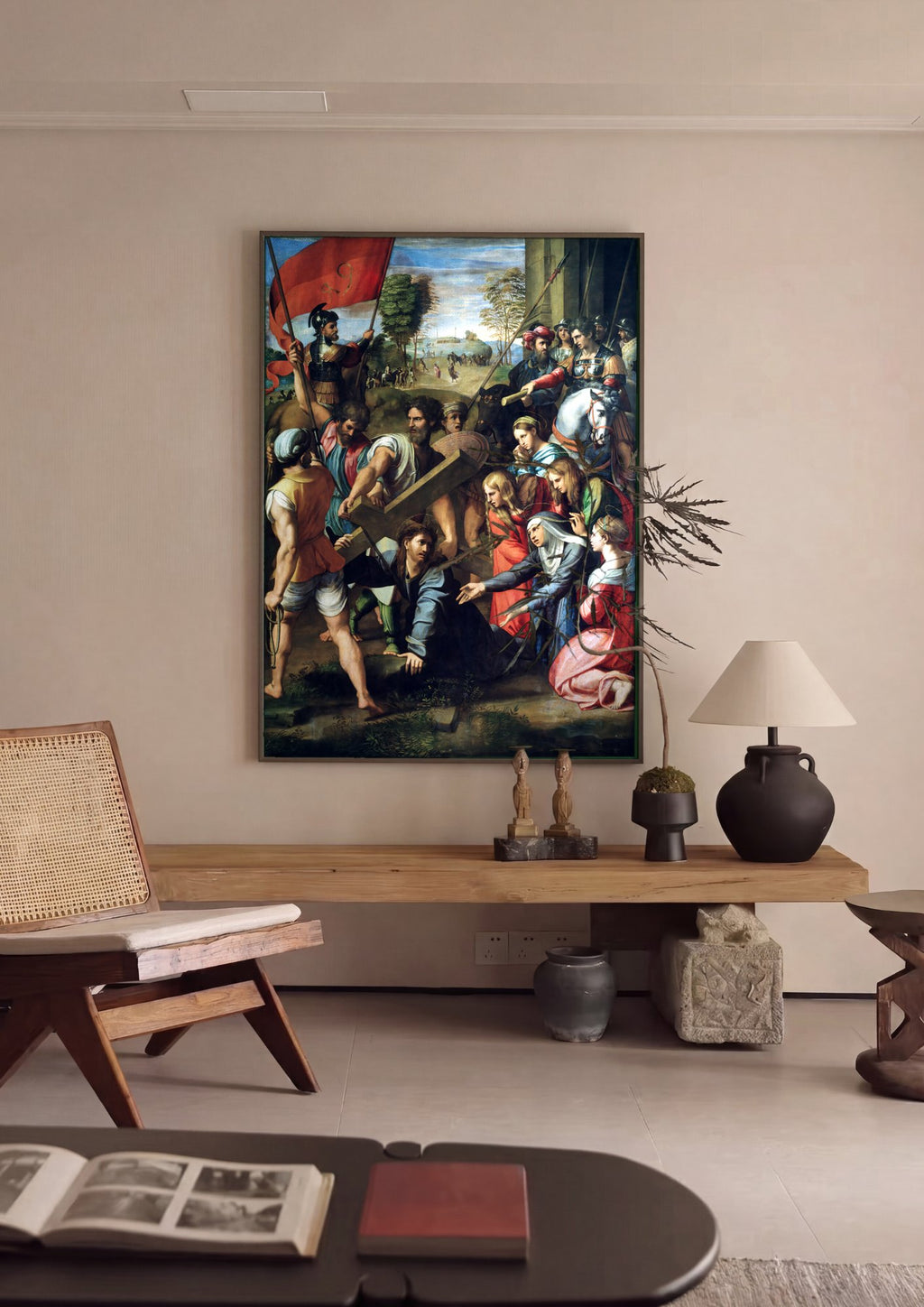 Quadro Decorativo A Caminho do Calvário - Rafael em ambiente decorado