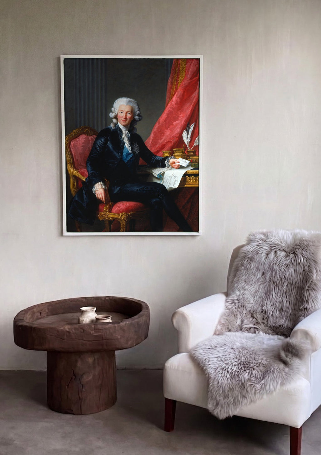 Quadro Decorativo Retrato de Comissário - Vigée Le Brun em ambiente decorado