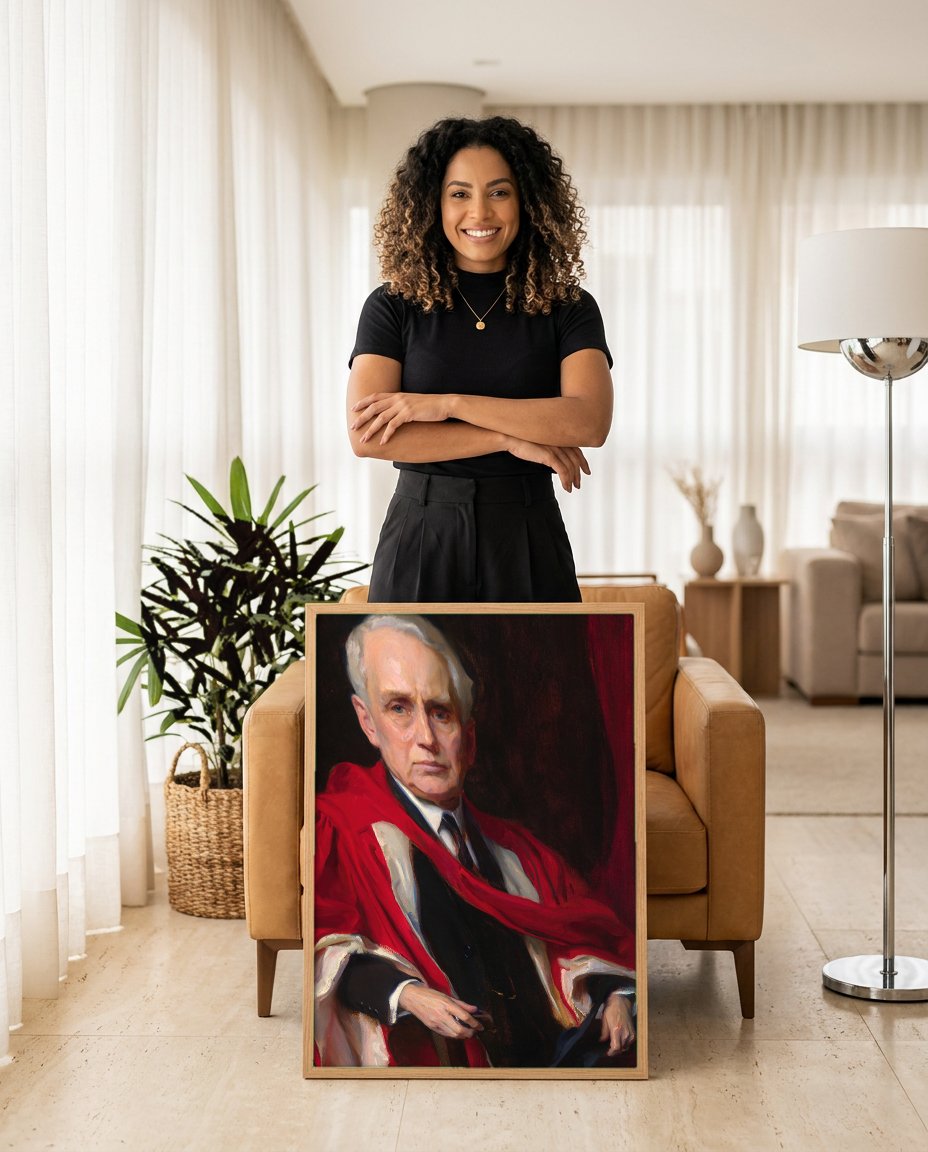 Quadro Decorativo Retrato de Dignitário - Philip Alexius de László com modelo em ambiente