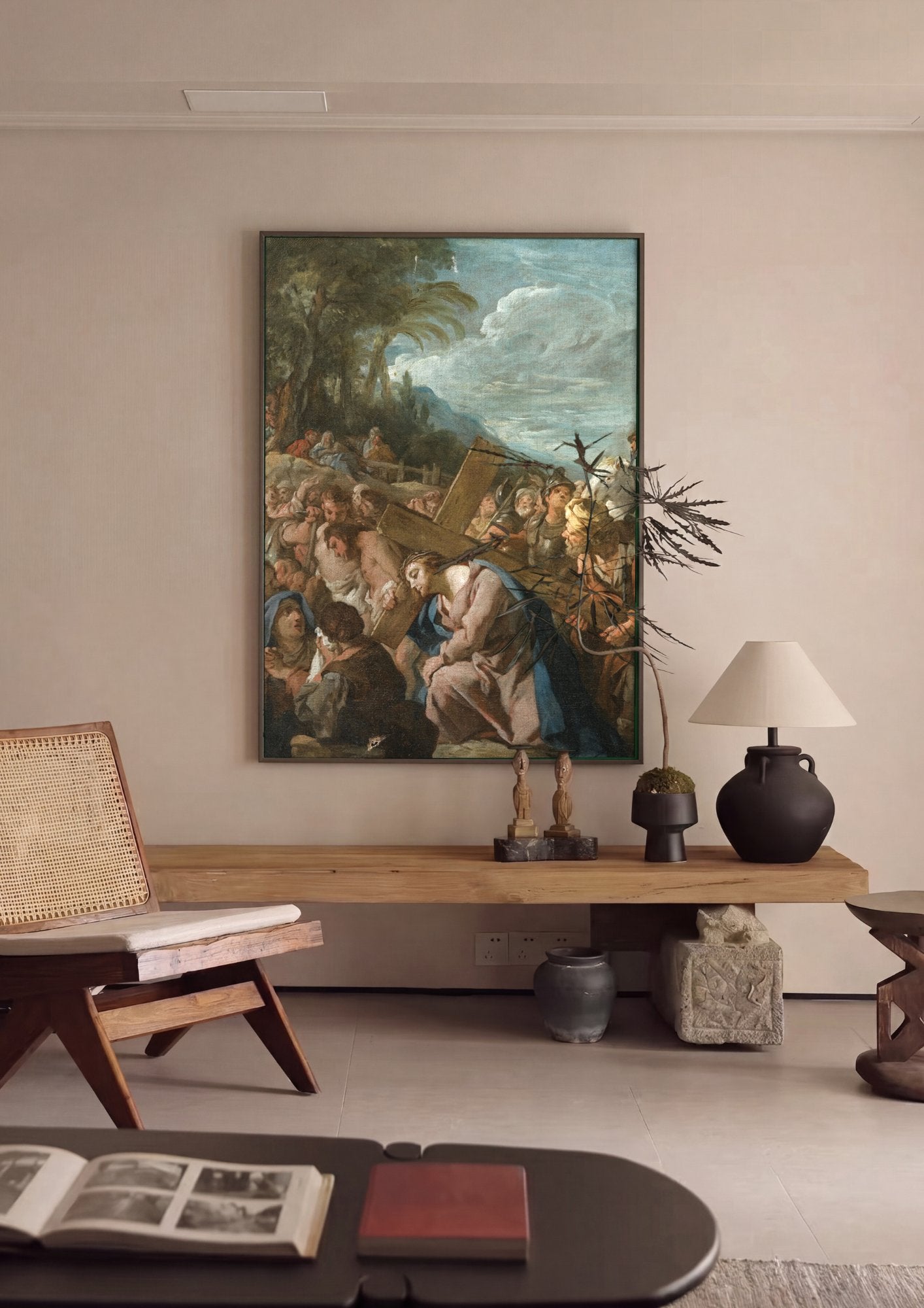 Quadro Decorativo A Caminho do Calvário - Jean François de Troy em ambiente decorado