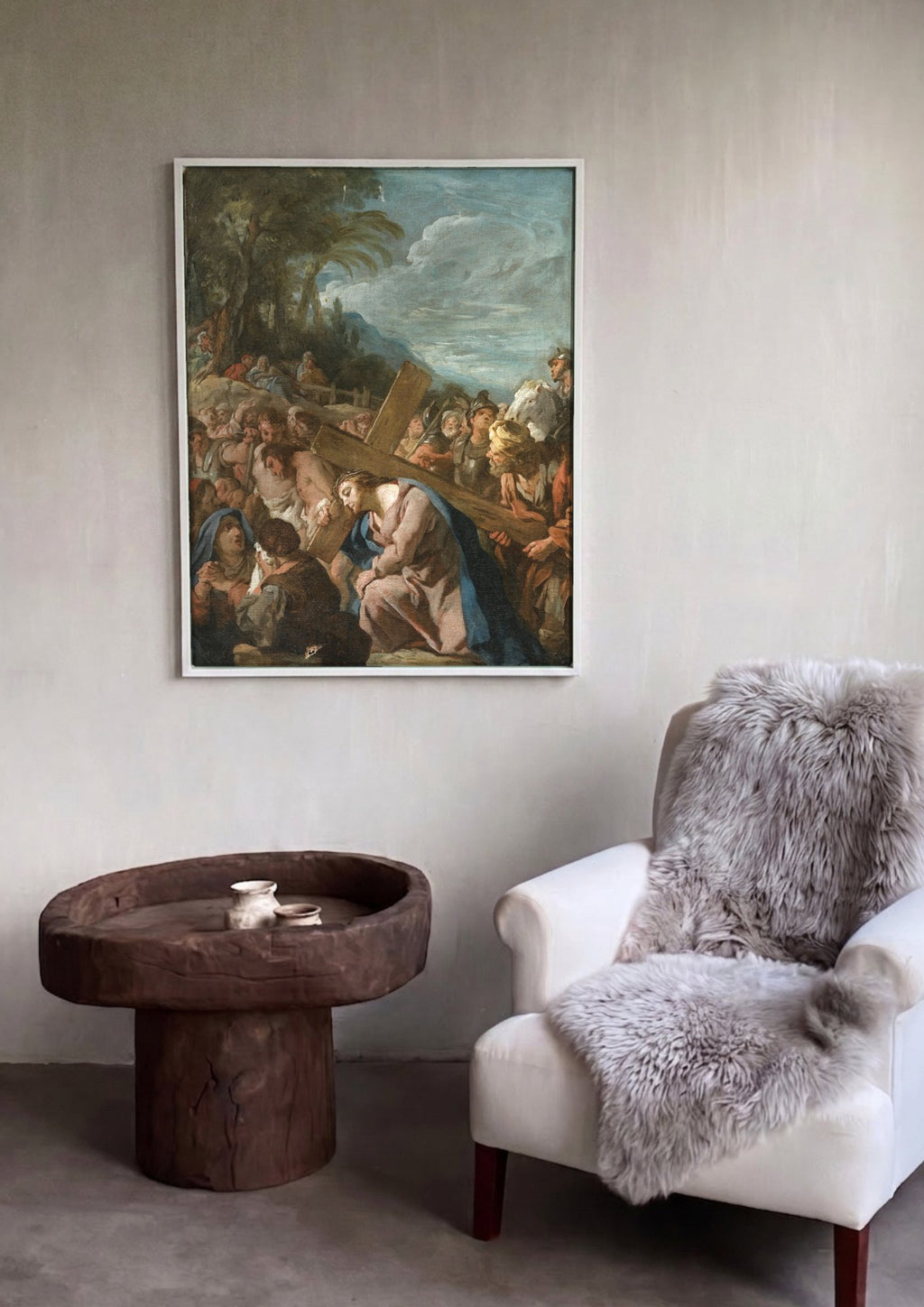 Quadro Decorativo A Caminho do Calvário - Jean François de Troy em ambiente decorado