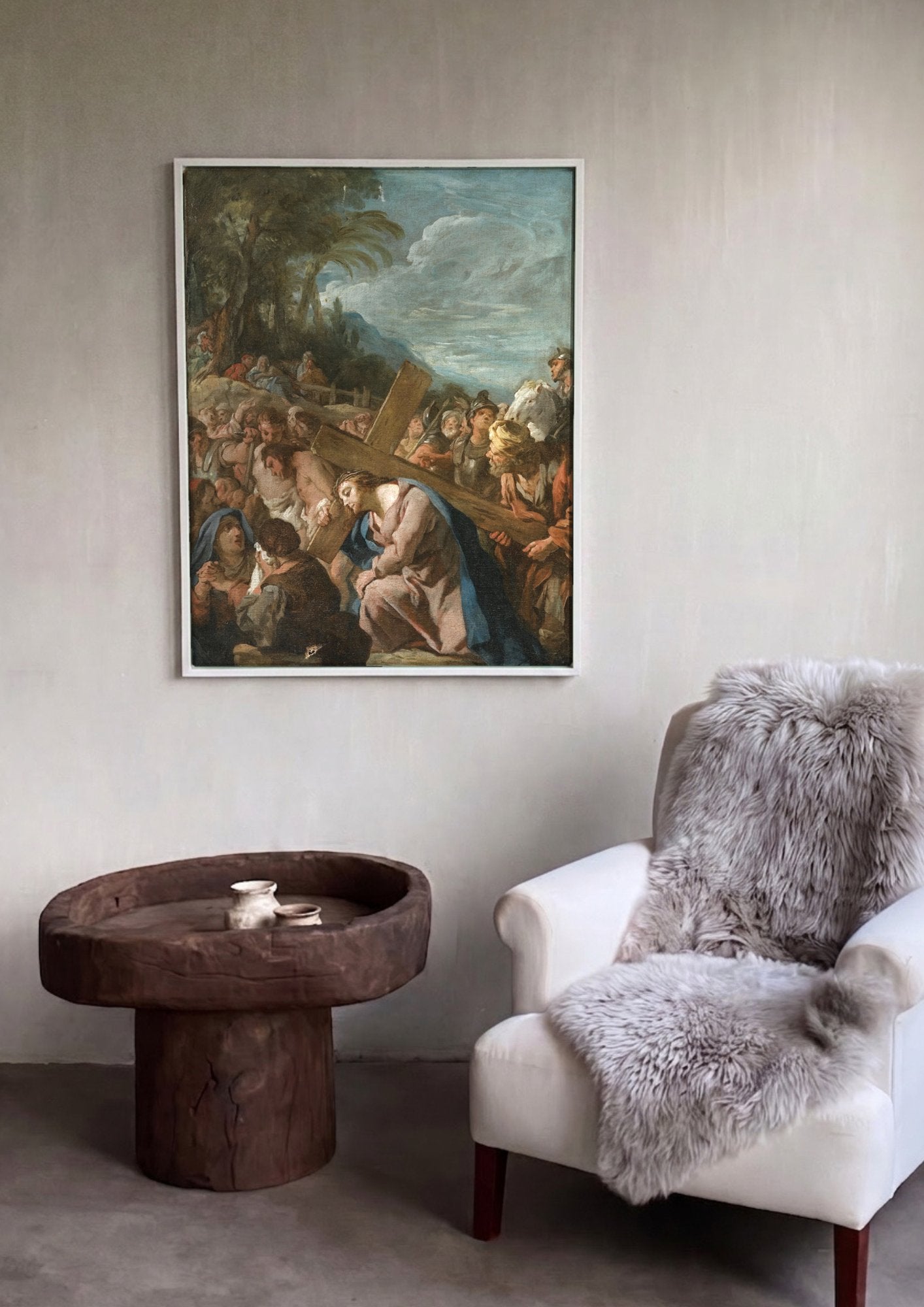 Quadro Decorativo A Caminho do Calvário - Jean François de Troy em ambiente decorado