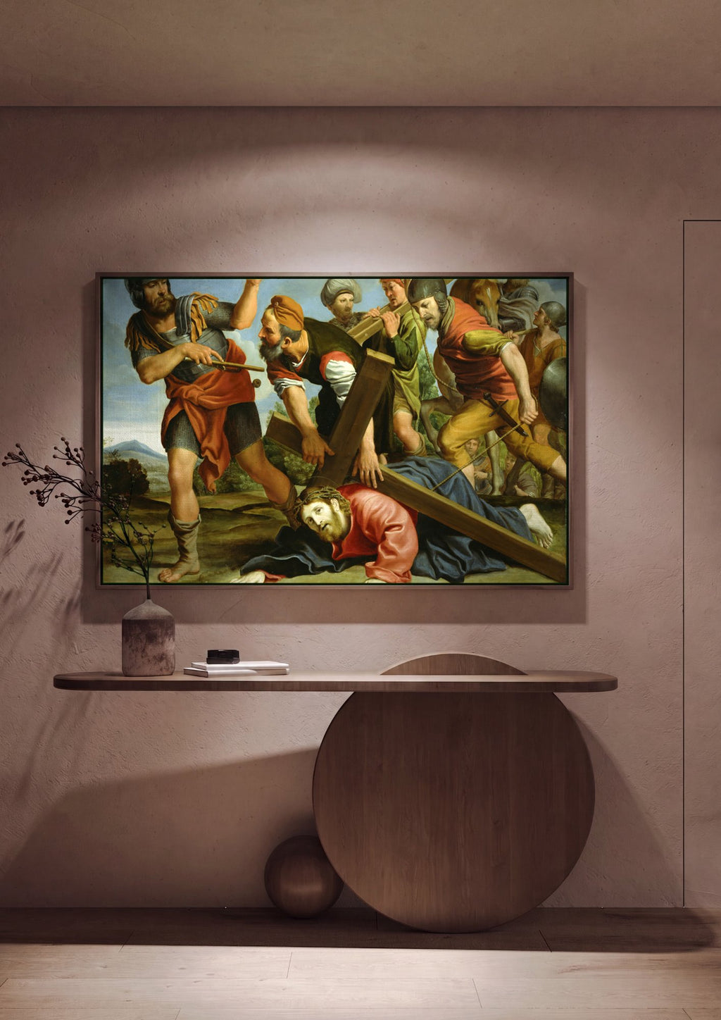 Quadro Decorativo A Caminho do Calvário - Domenichino em ambiente decorado