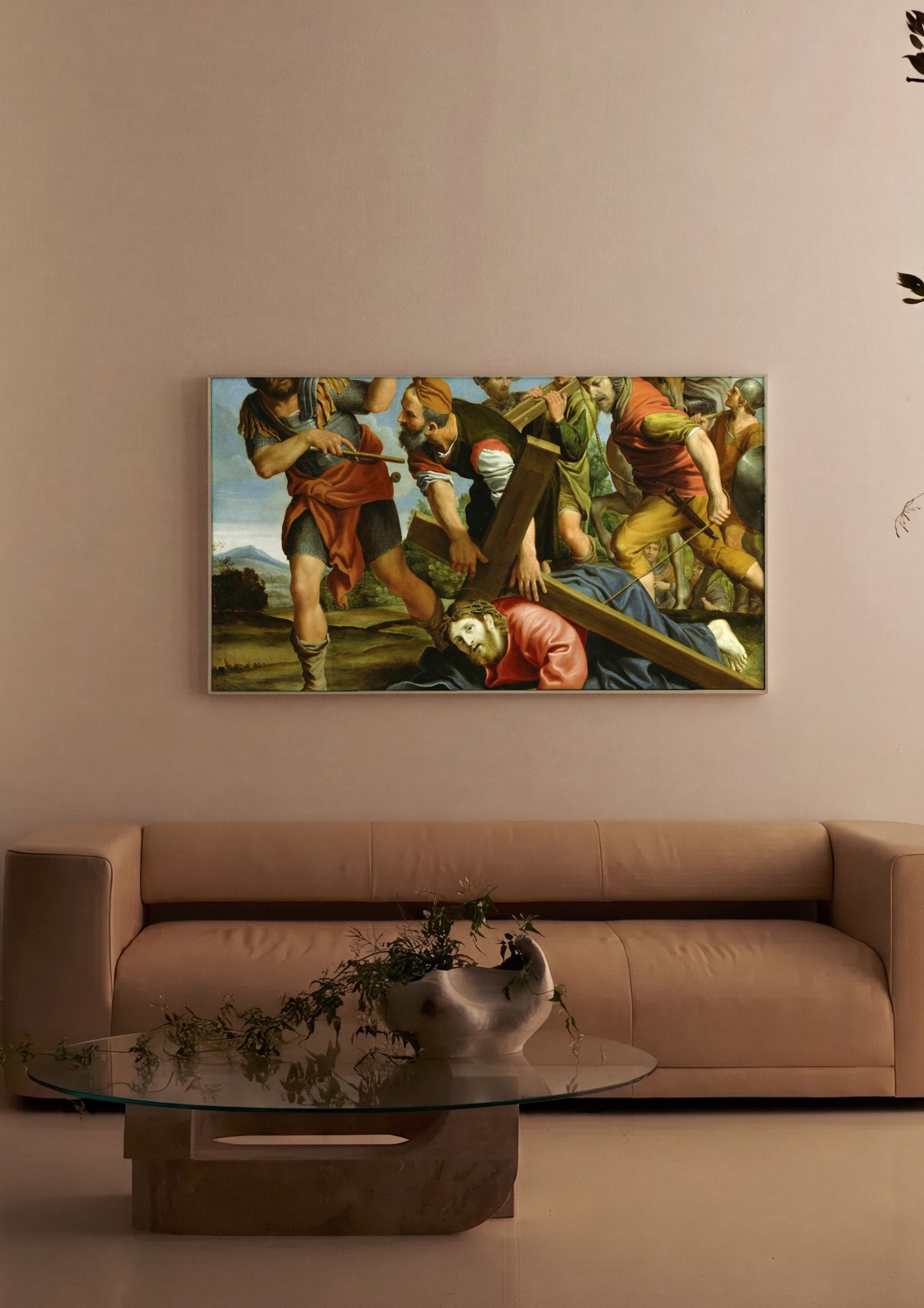 Quadro Decorativo A Caminho do Calvário - Domenichino em ambiente decorado