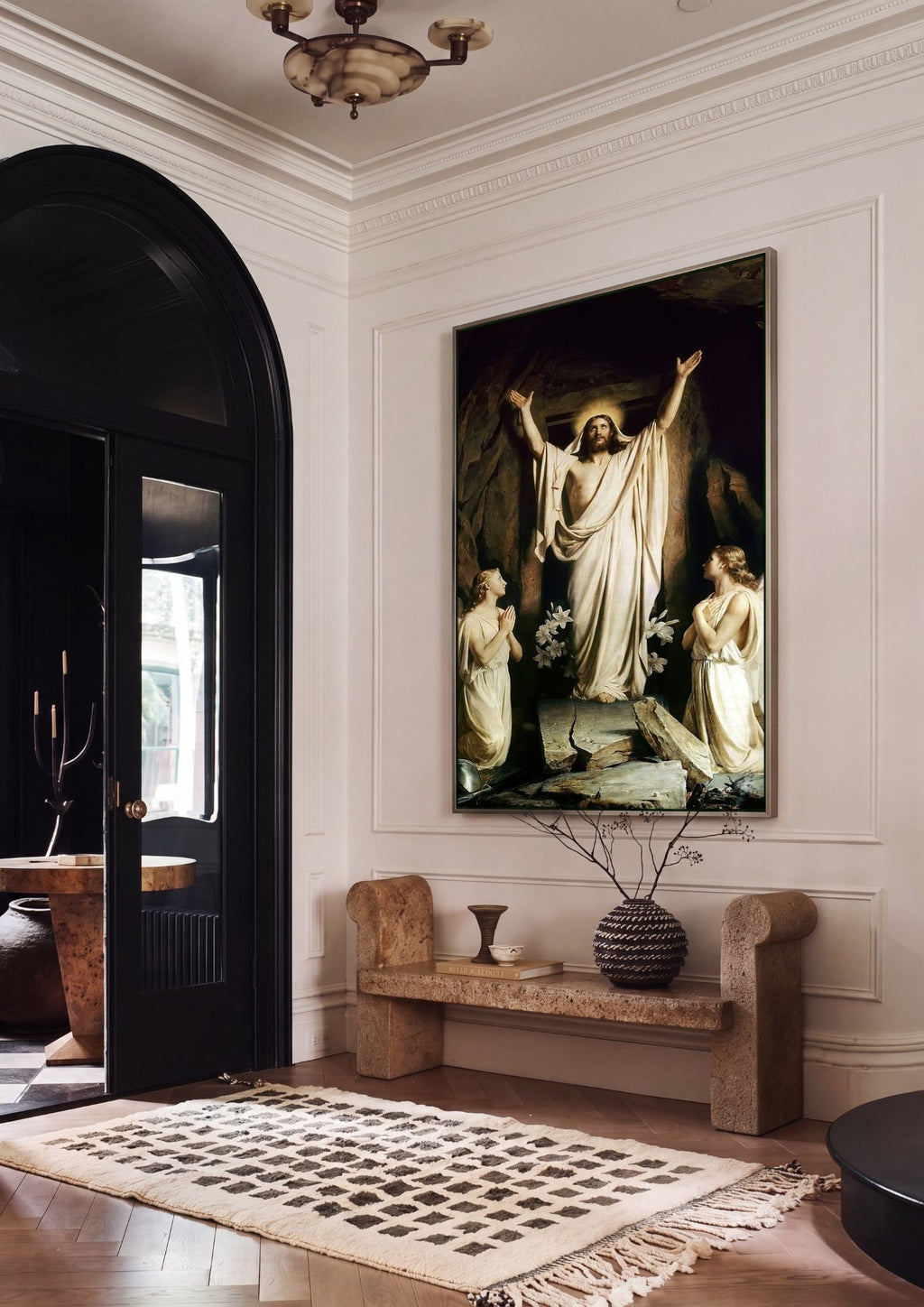 Quadro Decorativo A Ressurreição de Cristo - Carl Bloch em ambiente decorado