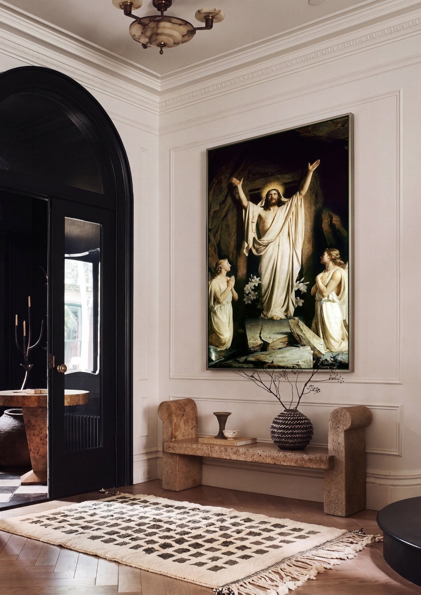 Quadro Decorativo A Ressurreição de Cristo - Carl Bloch em ambiente decorado