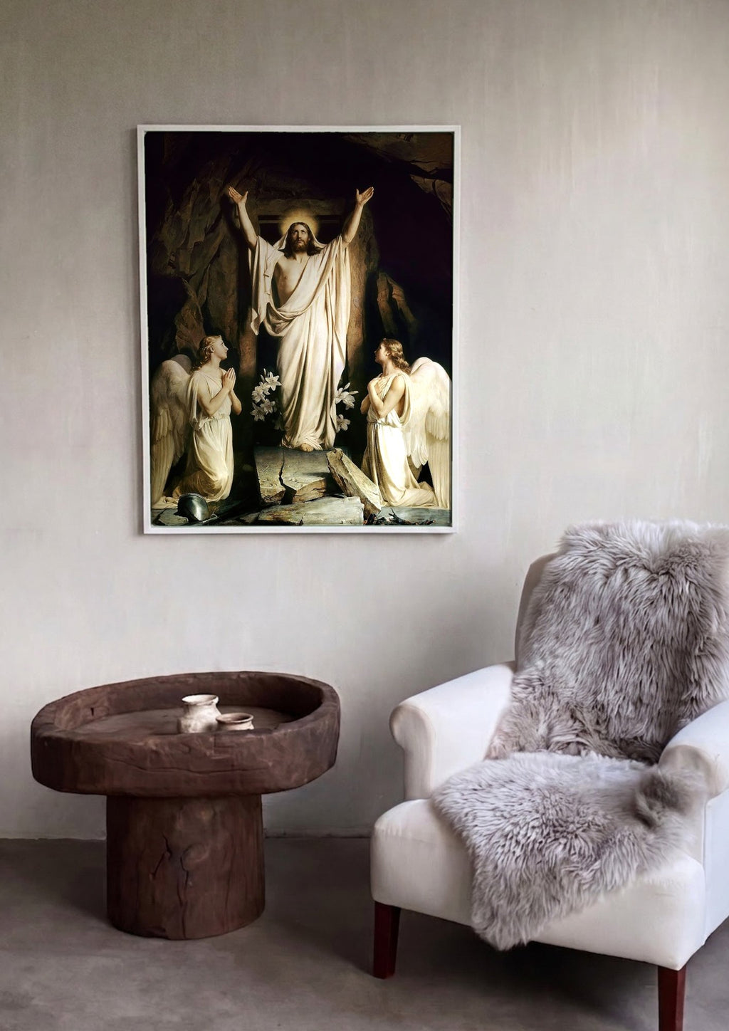 Quadro Decorativo A Ressurreição de Cristo - Carl Bloch em ambiente decorado
