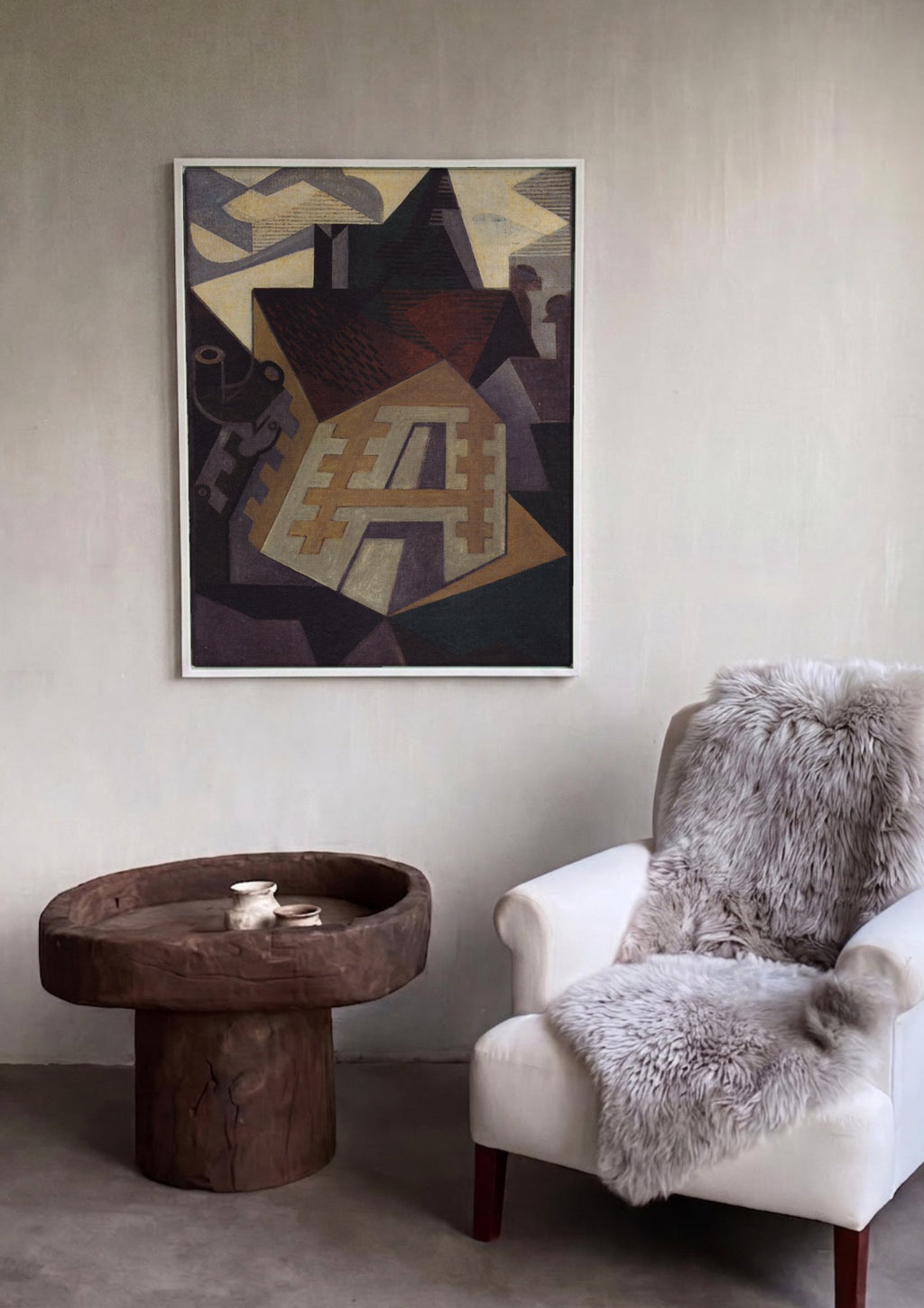 Quadro Decorativo A Casa - Juan Gris em ambiente decorado
