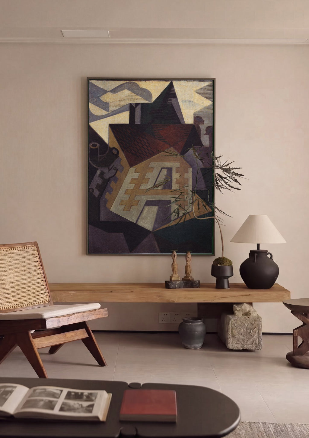 Quadro Decorativo A Casa - Juan Gris em ambiente decorado