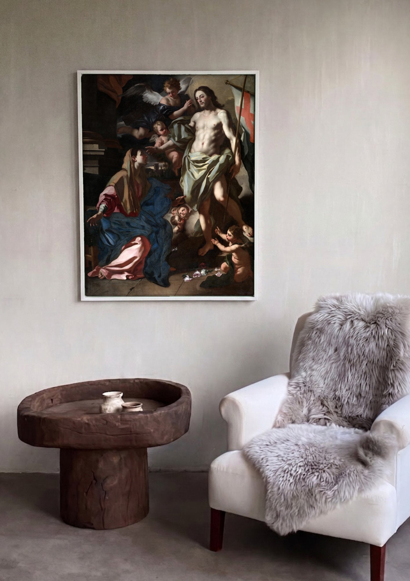 Quadro Decorativo A Ressurreição de Cristo - Francesco Solimena em ambiente decorado