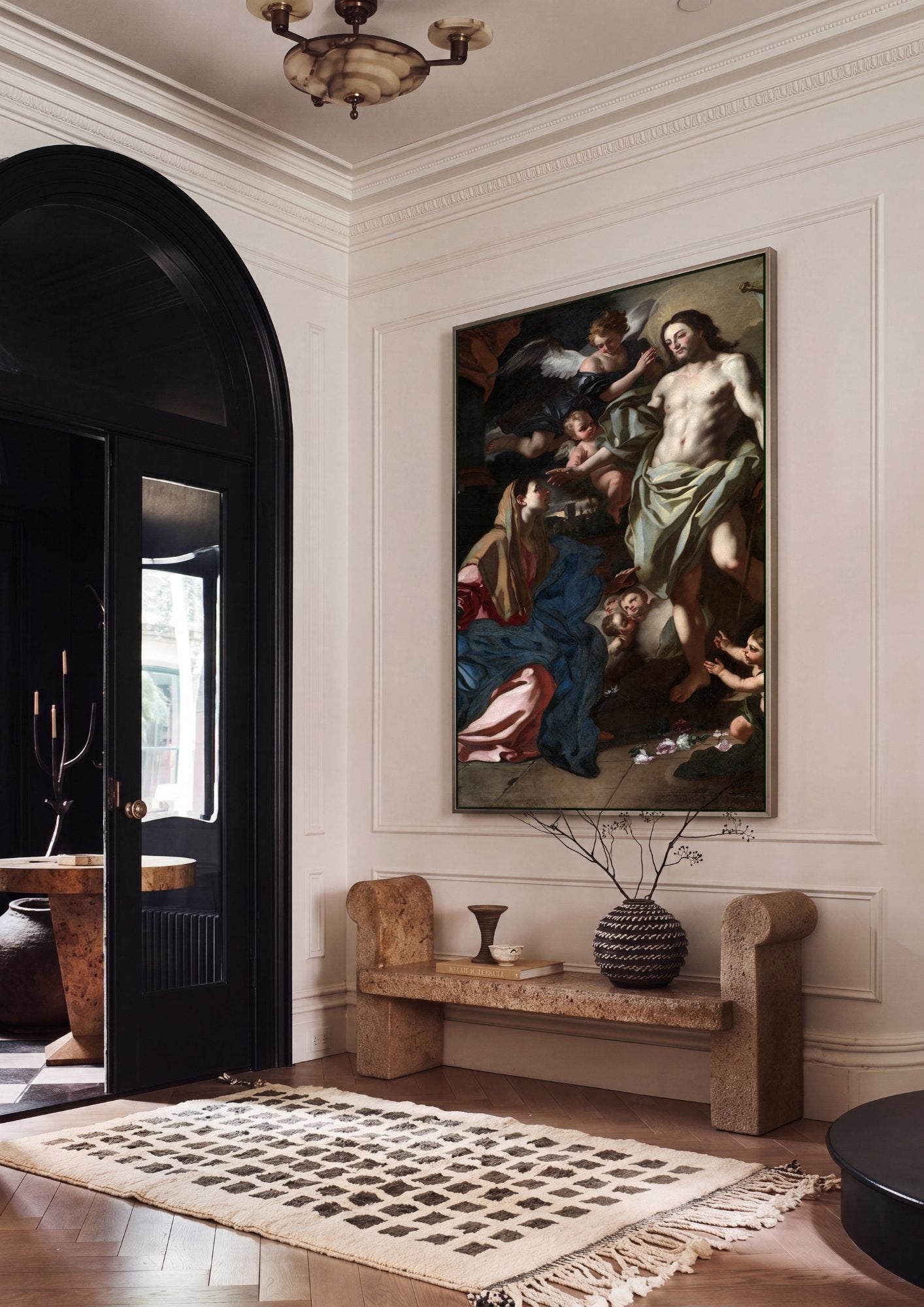 Quadro Decorativo A Ressurreição de Cristo - Francesco Solimena em ambiente decorado
