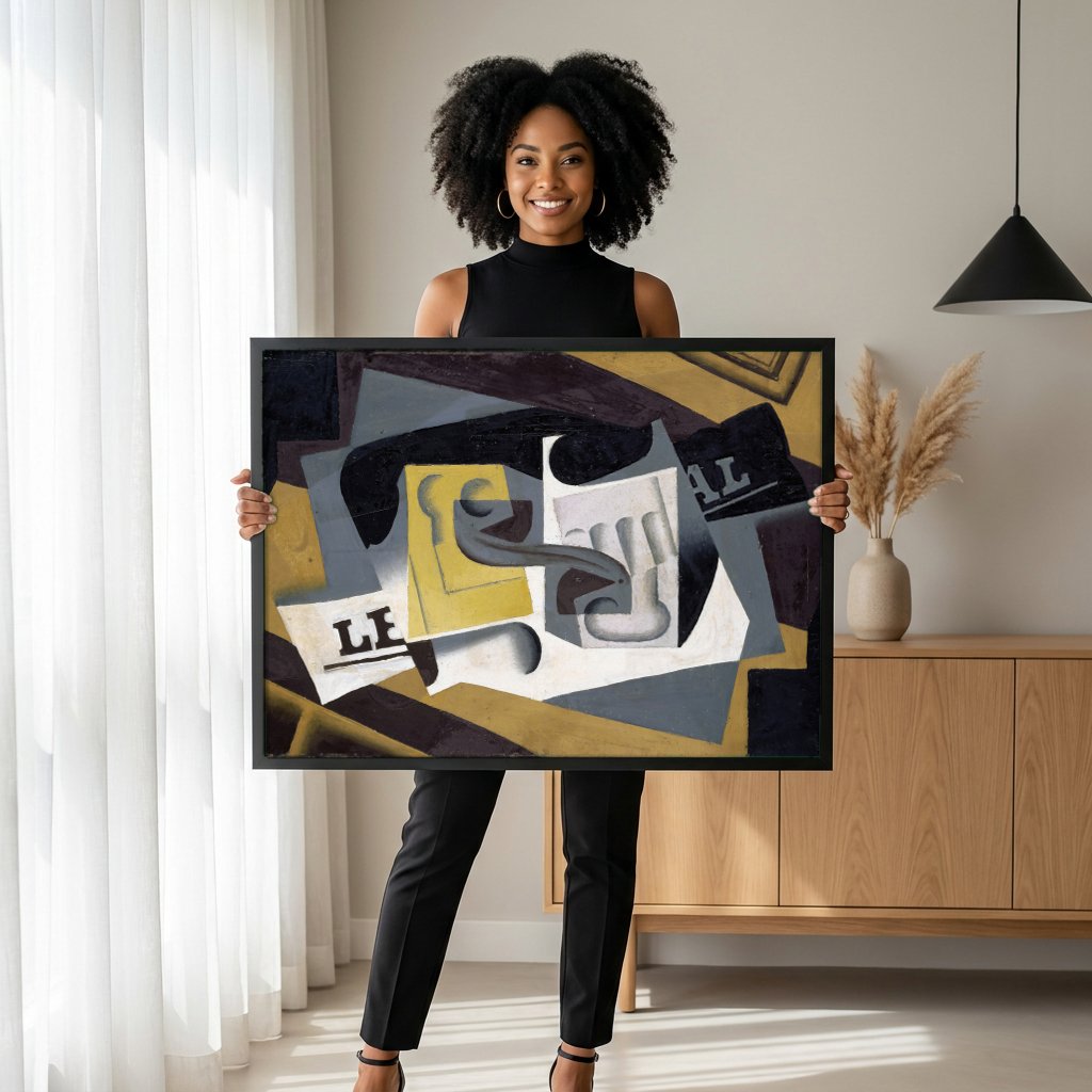Quadro Decorativo Le Journal - Juan Gris com modelo em ambiente