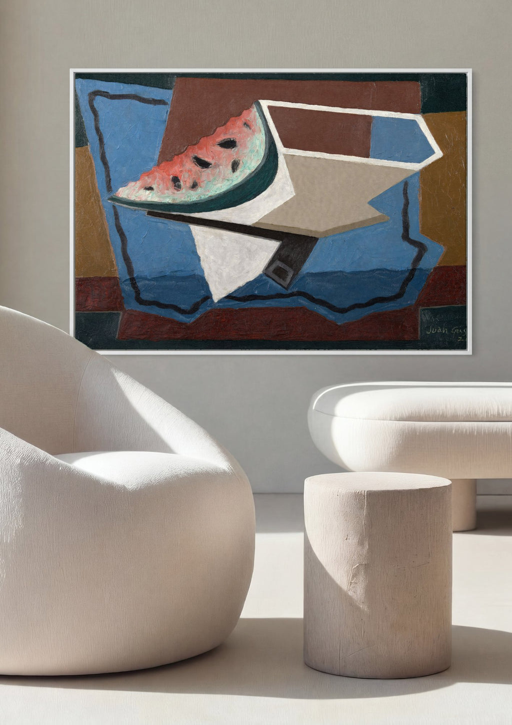 Quadro Decorativo Melancia - Juan Gris em ambiente decorado
