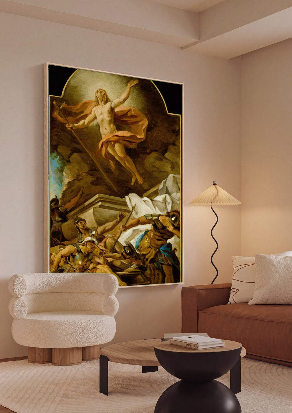 Quadro Decorativo A Ressurreição de Cristo - Jean François de Troy em ambiente decorado