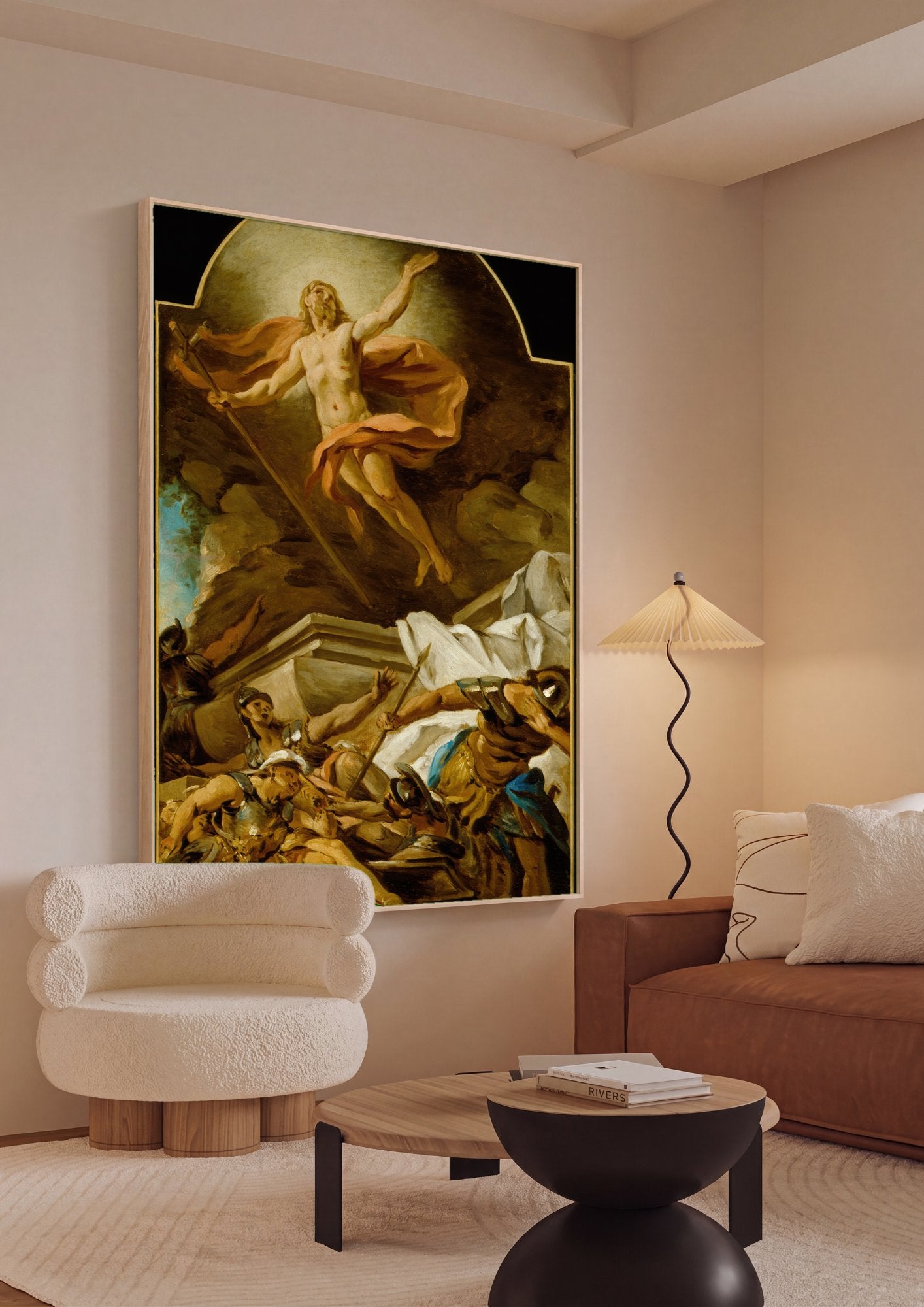Quadro Decorativo A Ressurreição de Cristo - Jean François de Troy em ambiente decorado