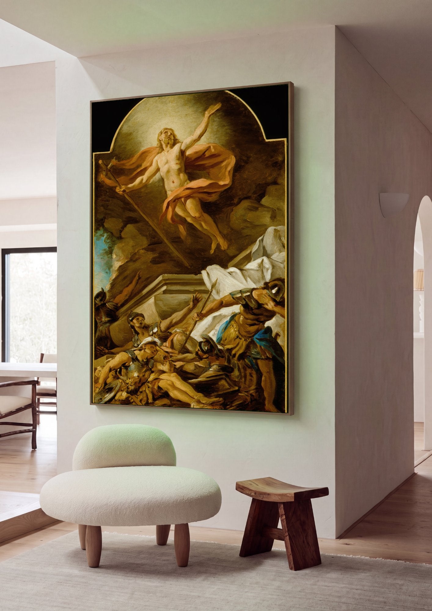 Quadro Decorativo A Ressurreição de Cristo - Jean François de Troy em ambiente decorado